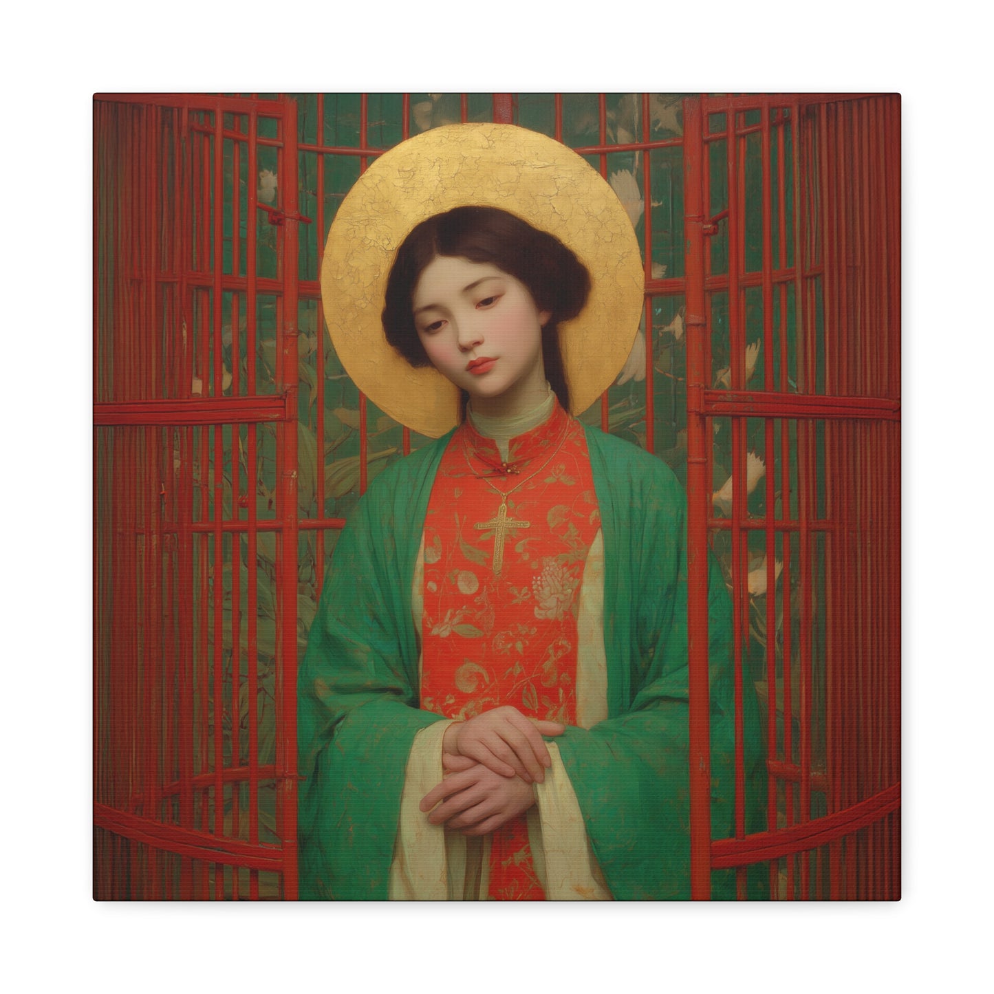 Saint Agnes Tsao Kou Ying -  Museum Wrapped Canvas - Sanctified Souls Print - Religious Art for your Home - Catholic Patron Saint Art