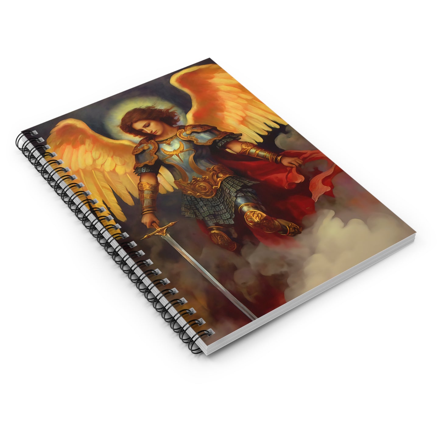 Saint Michael the Archangel Journal - Sanctified Souls Art - Religious Based Notebook - Spiral Notebook - Ruled Line