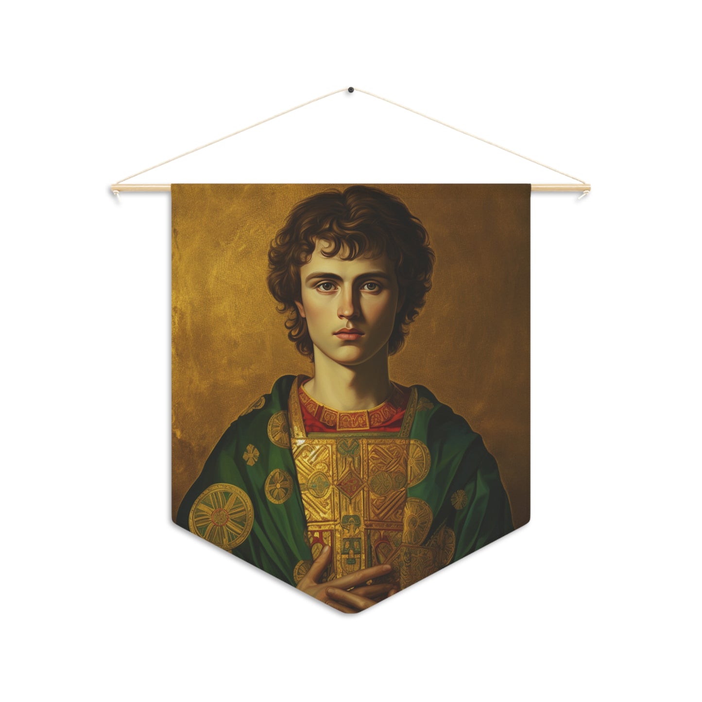 Saint Pantaleon Wall Banner / Wall Hanging - Prayer room art - Catholic - Christian Saint Artwork for your home - 18" x 21"