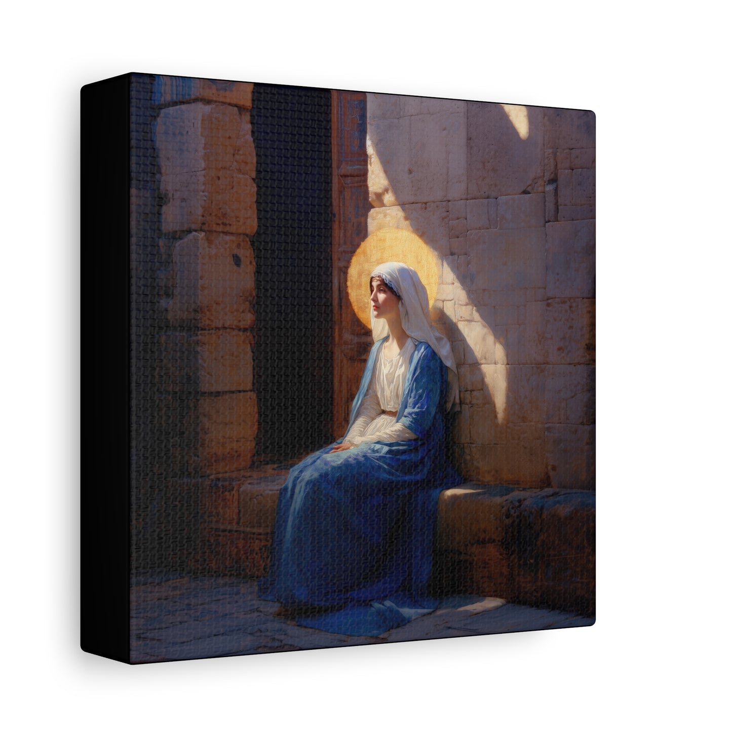 The Quiet Fiat That Split the Darkness, Mary's Yes - Gallery Wrapped Canvas - Print - Religious Art for your Home - Catholic Art