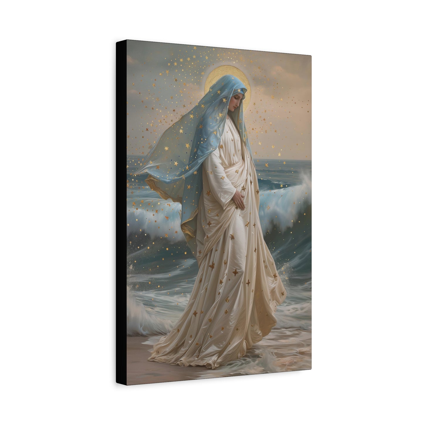 Ocean's Embrace - Devotion to Our Lady - Musseum Wrapped Canvas - Sanctified Souls - Religious Art for your Home - Our Lady Star of the Sea