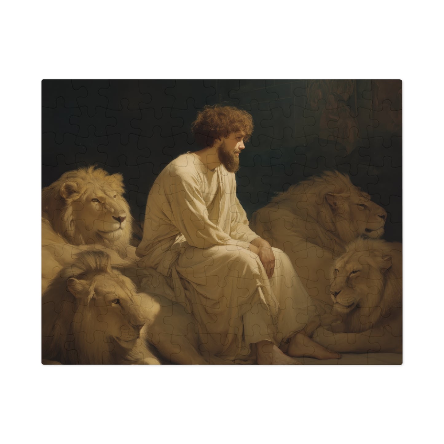 Faith Amid the Beasts - Daniel in the Lions Den- Bible Story - Puzzle and Keepsake Tin - Religious Jigsaw Puzzle (30, 110, 252, 500,1000)