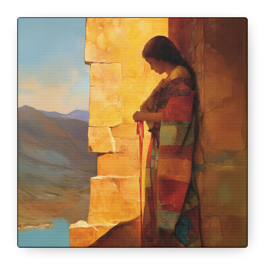 A Thread Through the Line of Christ - Rahab Museum Wrapped Canvas - Sanctified Souls Print -Based on Klimt's The Kiss