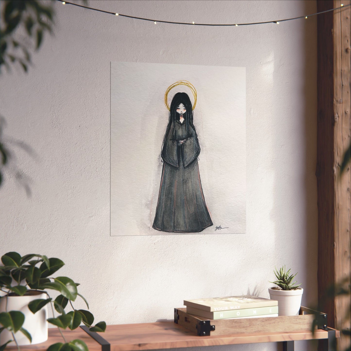 Blessed Mary Magdalen Kiota Hand-Drawn Catholic Art Print | Martyrs of Japan Devotional Wall Art | Sanctified Solocosmo Religious Poster