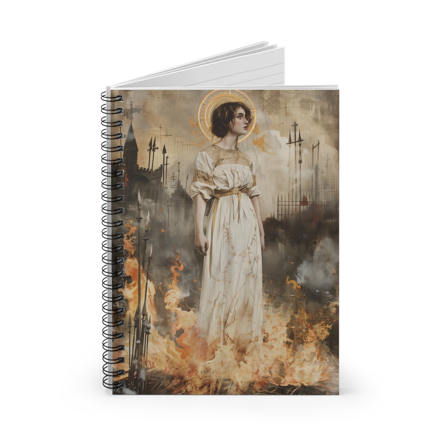 Saint Joan of Arc Journal - Sanctified Souls Art - Religious Based Notebook - Spiral Notebook - Ruled Line