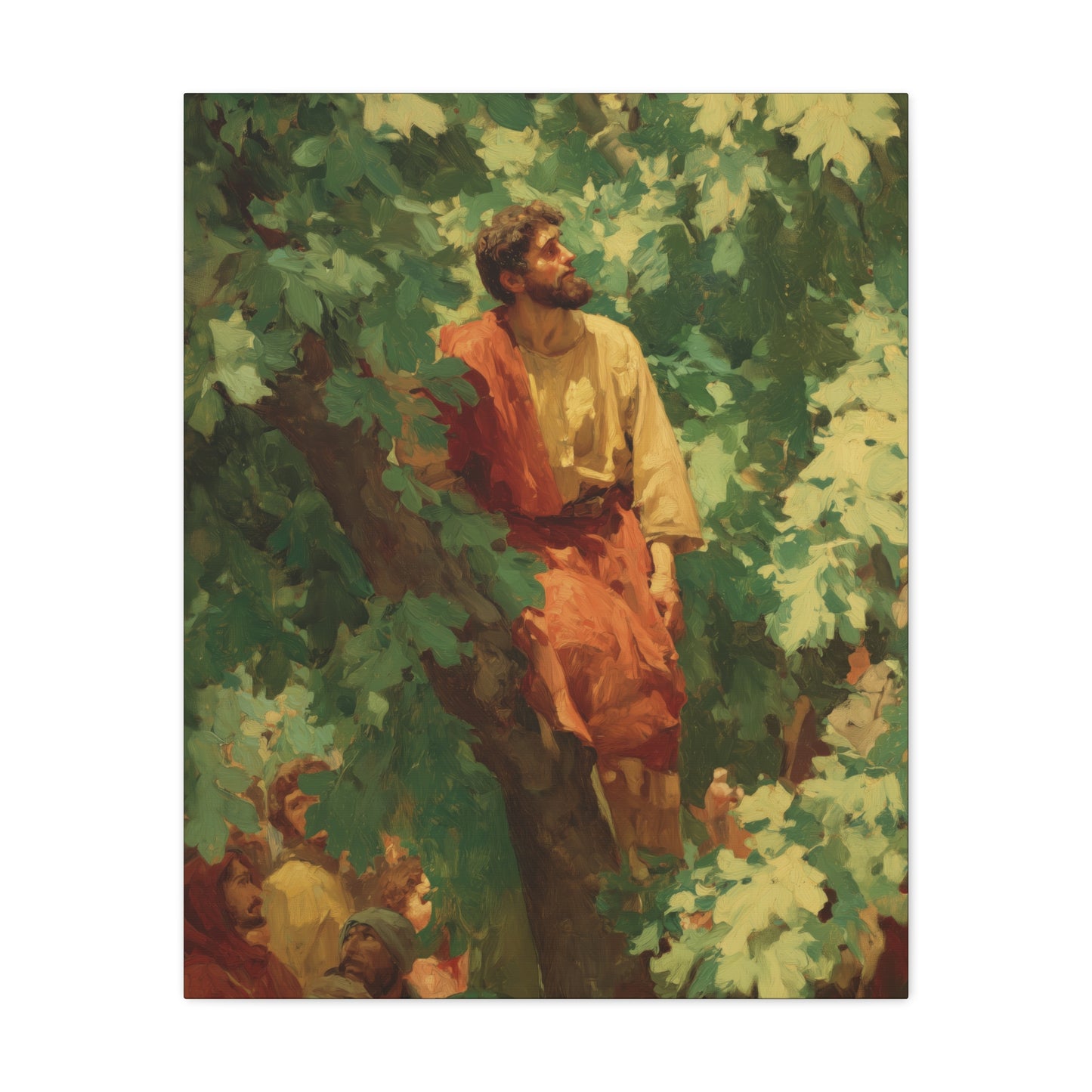 Zacchaeus - Gallery Wrapped Canvas - Print - Religious Art for your Home - Catholic Art Print
