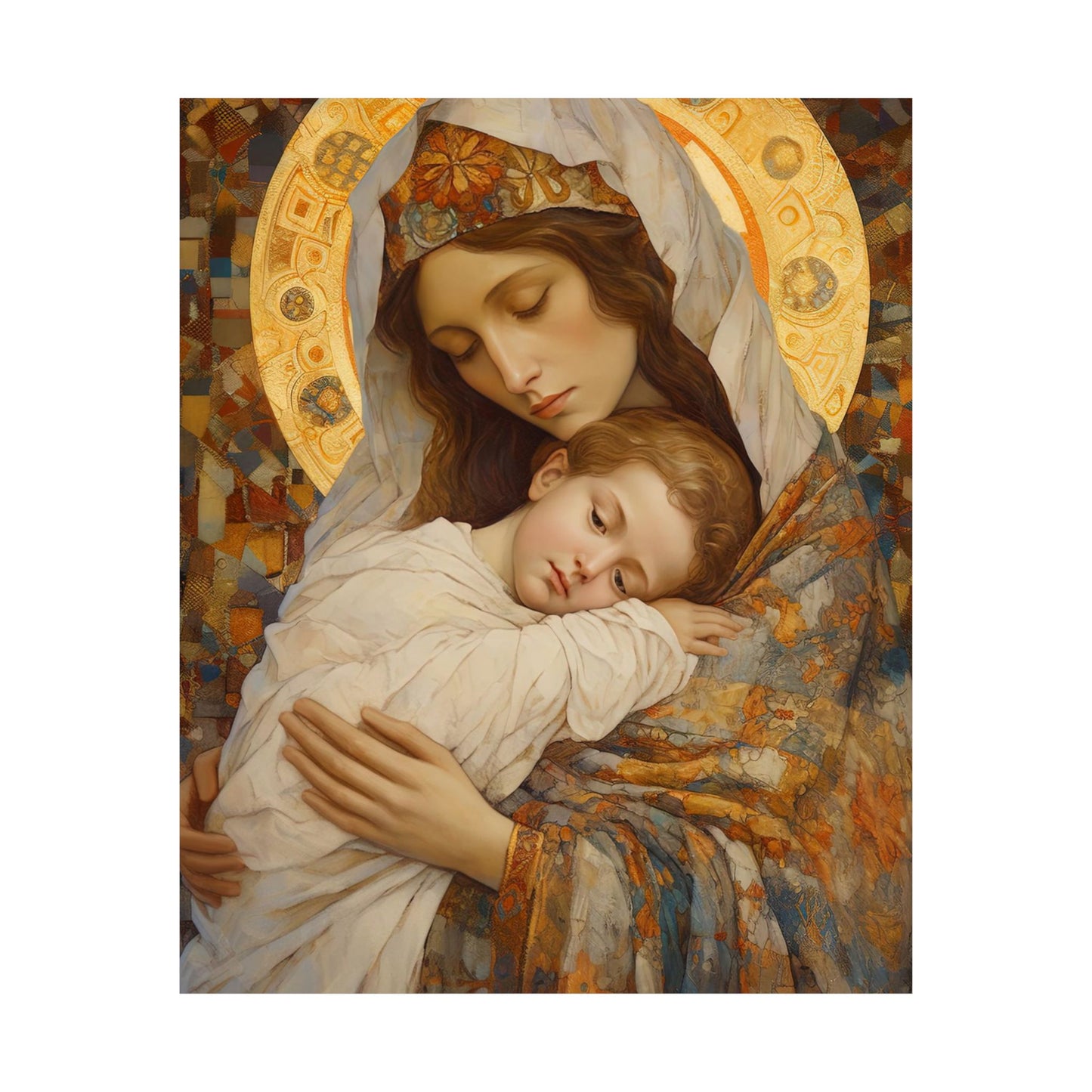 Cradle of Grace - Madonna and the Christ Child - Print - Sanctified Souls Print - Multiple Sizes - Premium Matte Vertical Posters