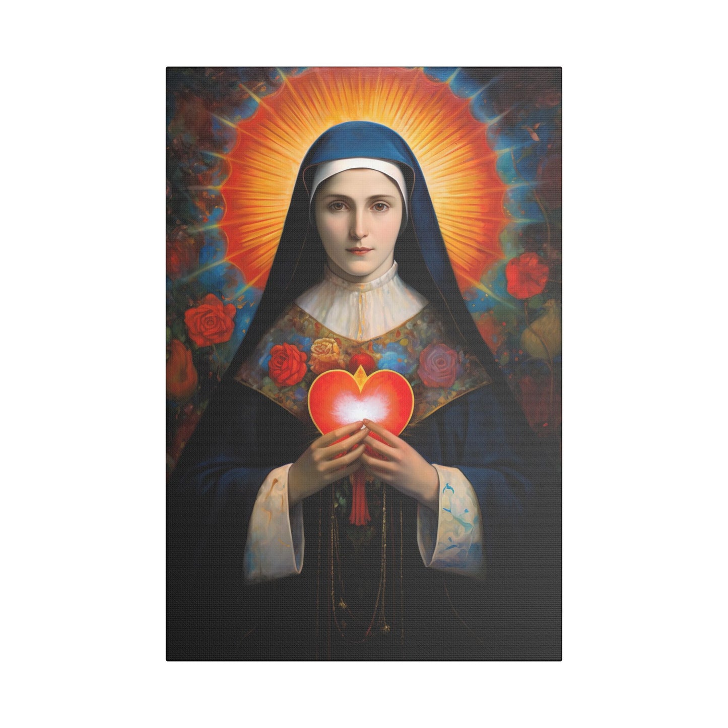 Saint Jane Frances de Chantal Canvas Print - Multiple Sizes - Catholic Home art - Museum Wrapped Canvas - Sanctified Souls Print
