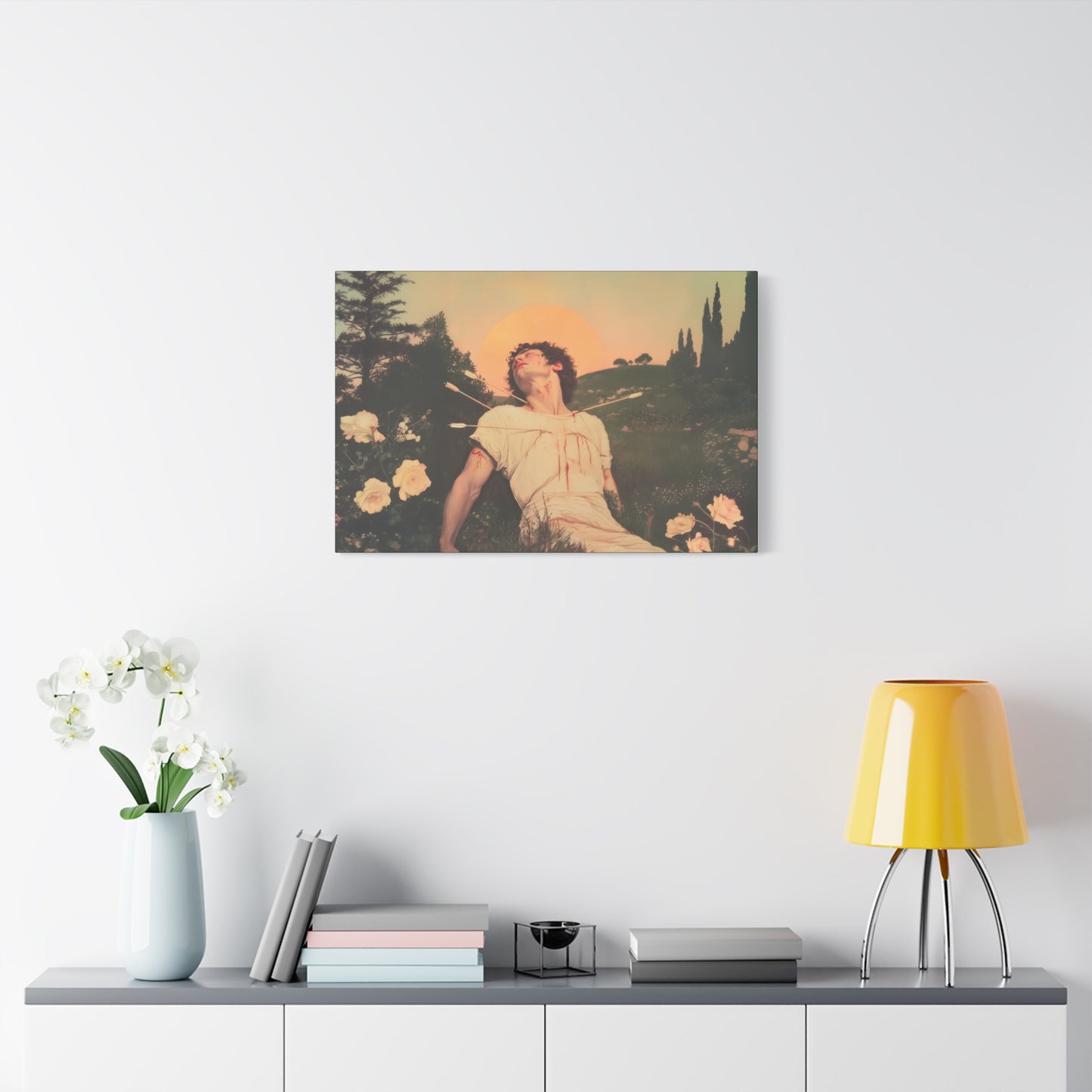 Saint Sebastian -  Museum Wrapped Canvas - Sanctified Souls Print - Religious Art for your Home - Catholic Patron Saint Art