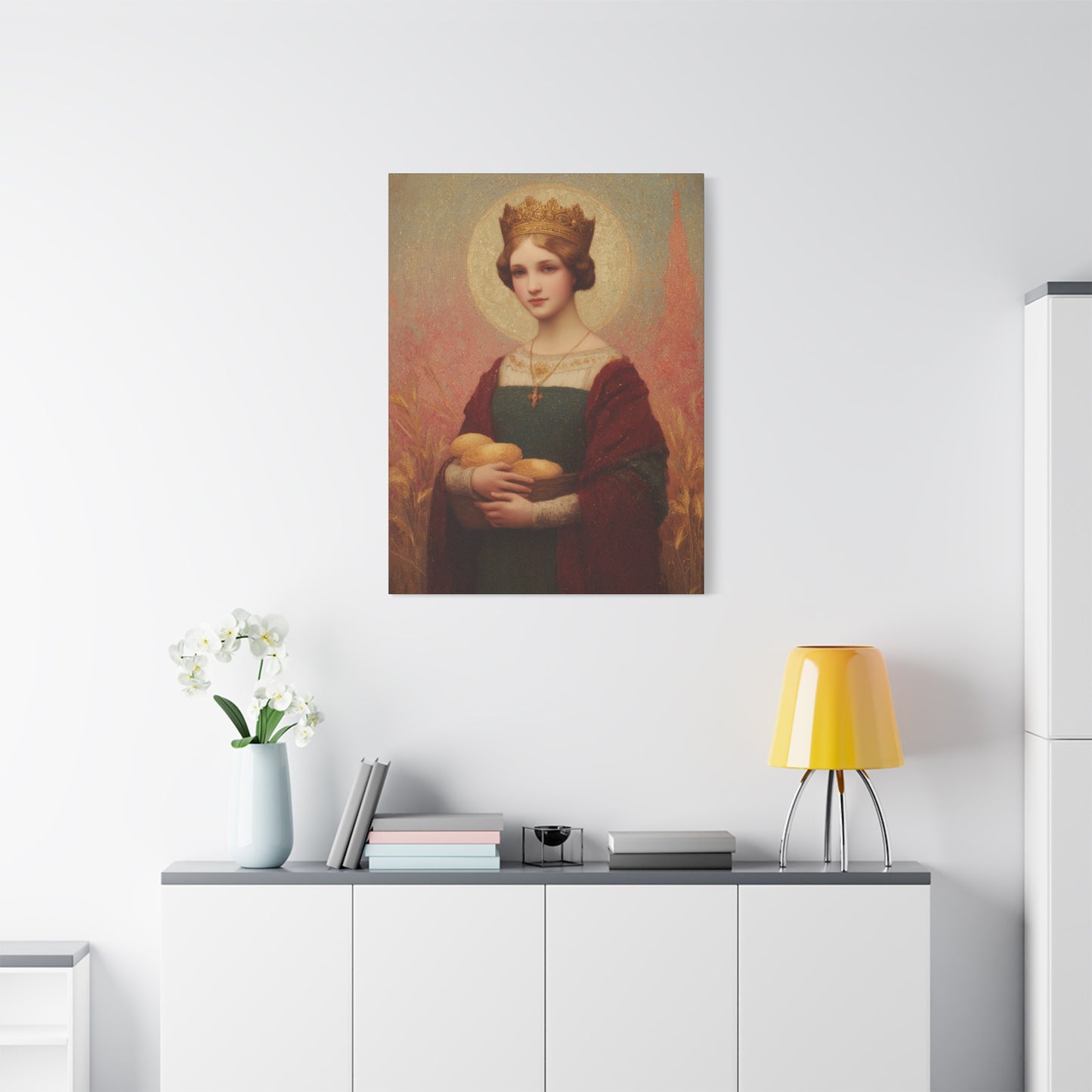 Saint Elizabeth of Hungary - Gallery Wrapped Canvas - Print - Religious Art for your Home - Catholic Patron Saint Art - Princess