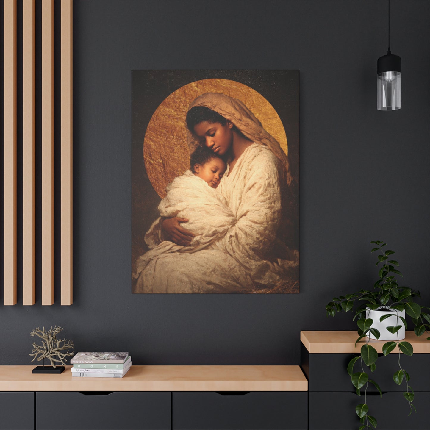 Our Lady of the Manger - Mother Mary and the Christ Child - Gallery Wrapped Canvas - Print - Religious Art for your Home - Catholic