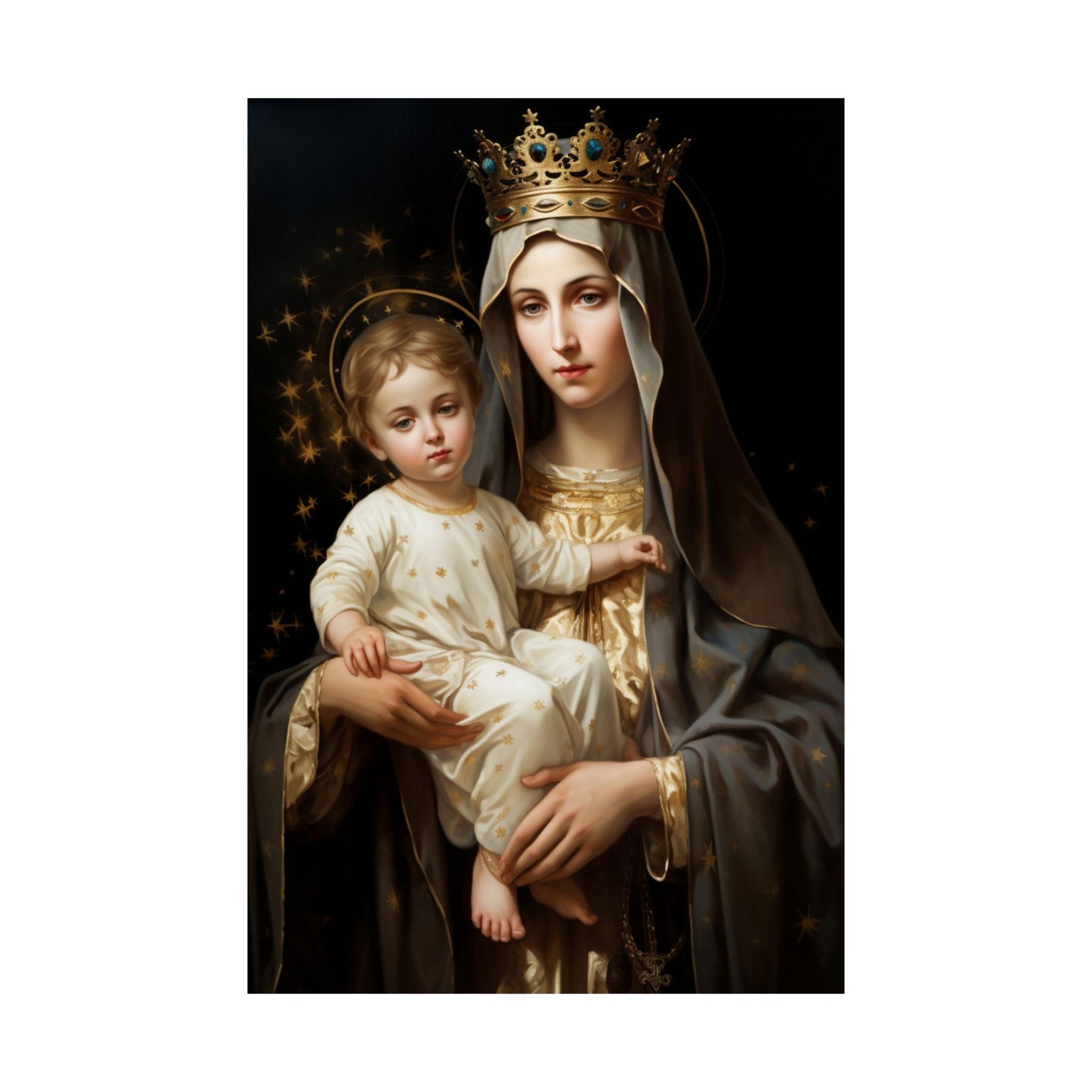 Our Lady of Mount Carmel - Sanctified Souls Print - Multiple Sizes - Premium Matte Vertical Posters