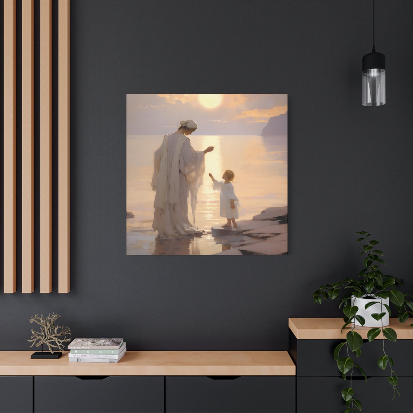 Divine Maternal Grace Museum Wrapped Canvas - Sanctified Souls Print - Mother & Child Nursery Art - New Mother - Religious Art for Mothers