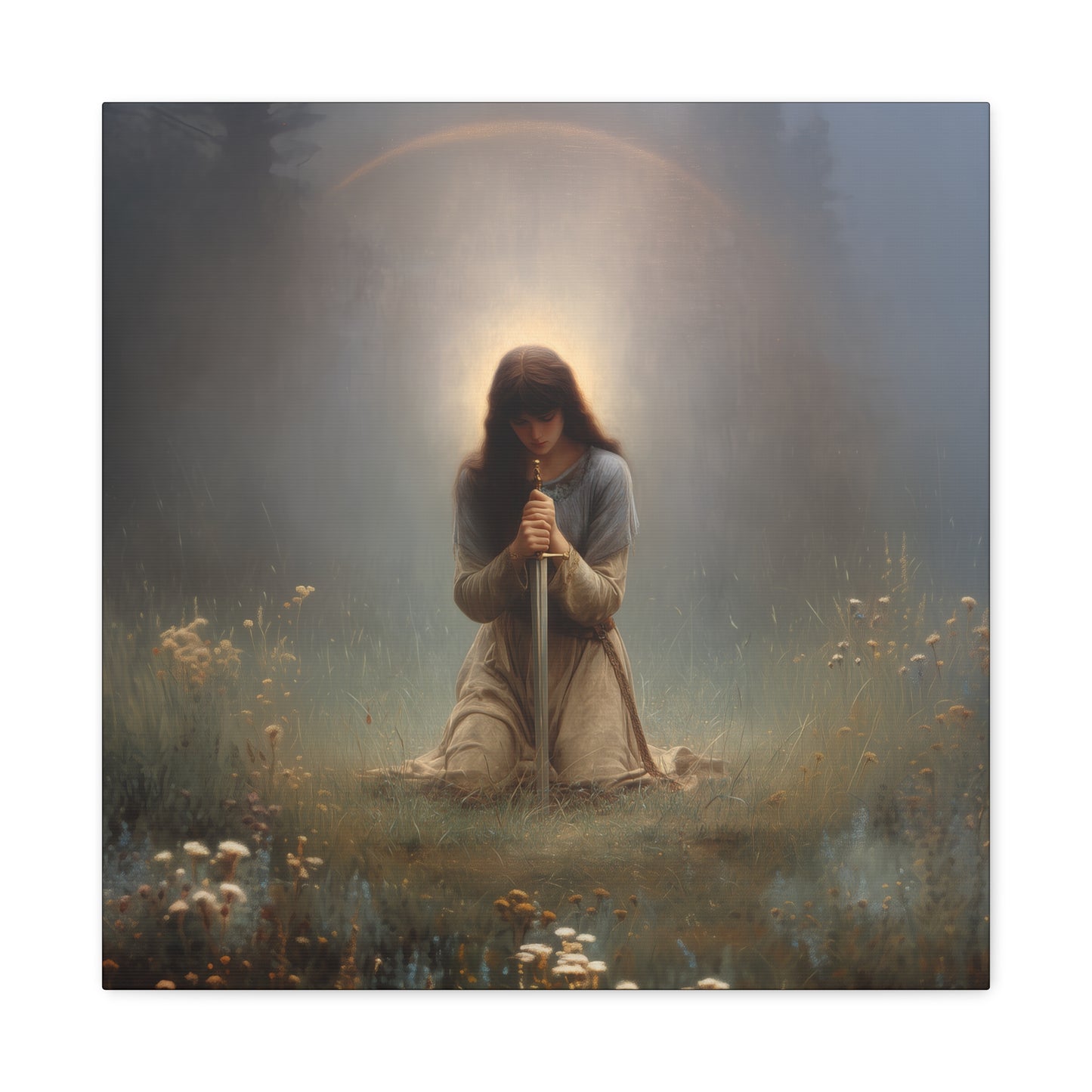 Saint Joan of Arc -  Museum Wrapped Canvas - Sanctified Souls Print - Religious Art for your Home - Catholic Patron Saint Art