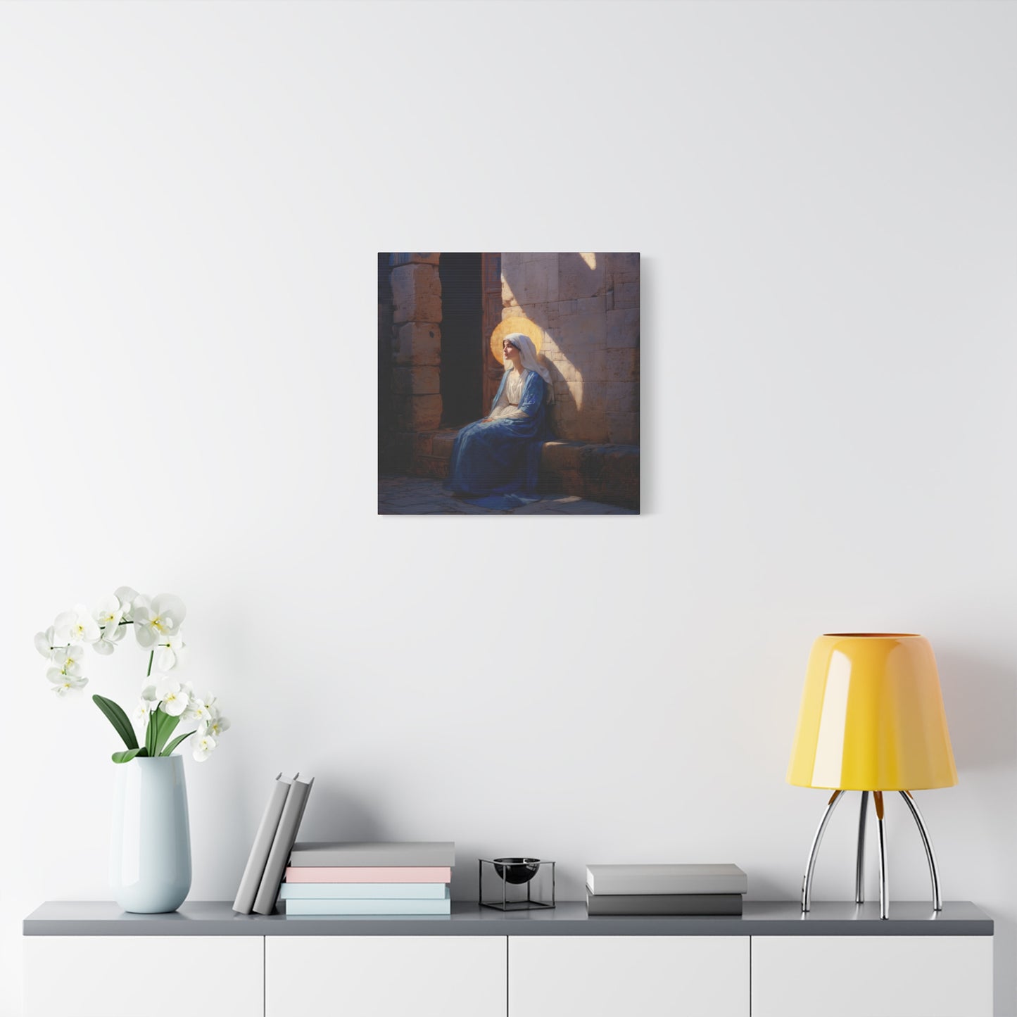 The Quiet Fiat That Split the Darkness, Mary's Yes - Gallery Wrapped Canvas - Print - Religious Art for your Home - Catholic Art