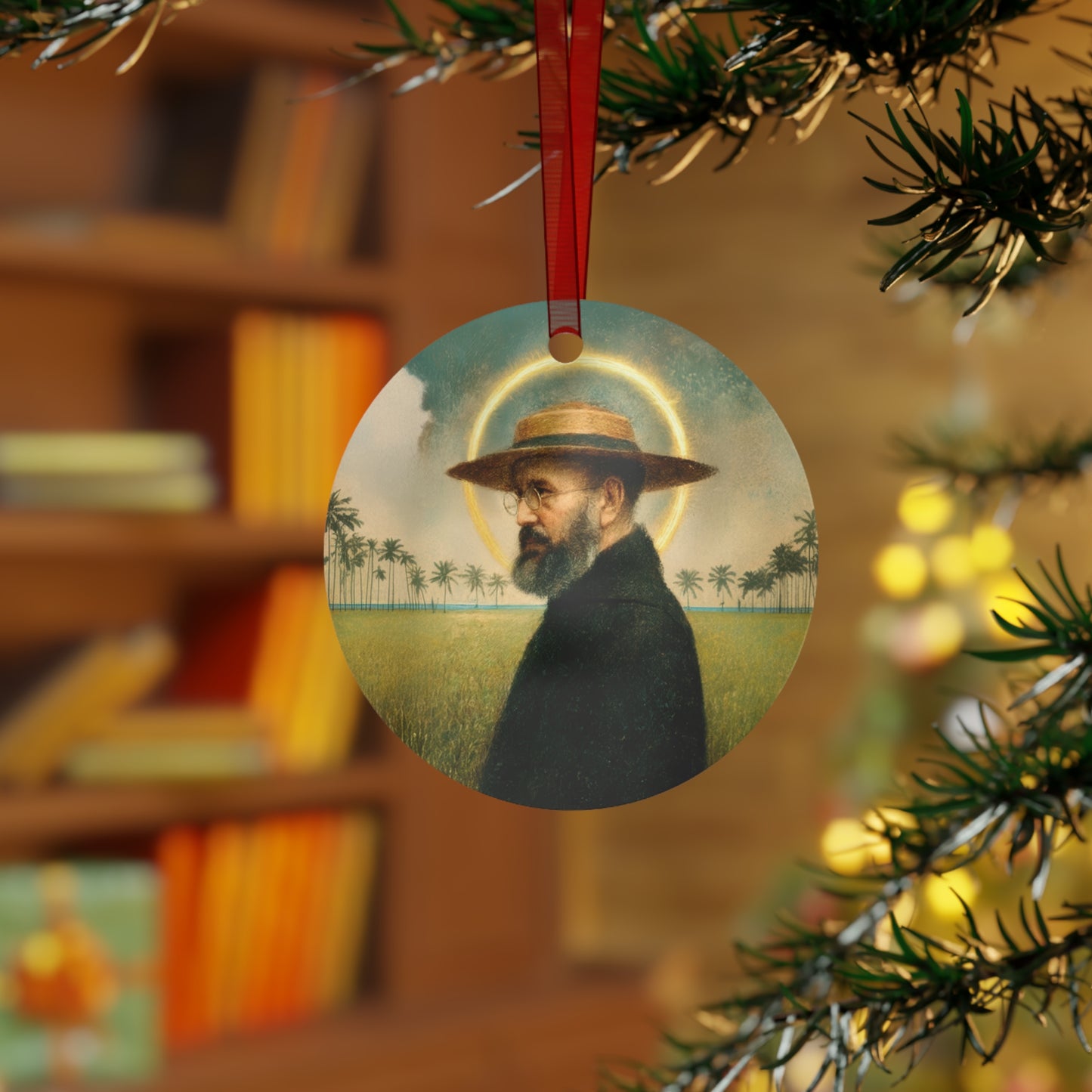 Saint Damien of Molokai Ornament - Religious Holiday Christmas Ornament and Keepsake - Double sided Keepsake