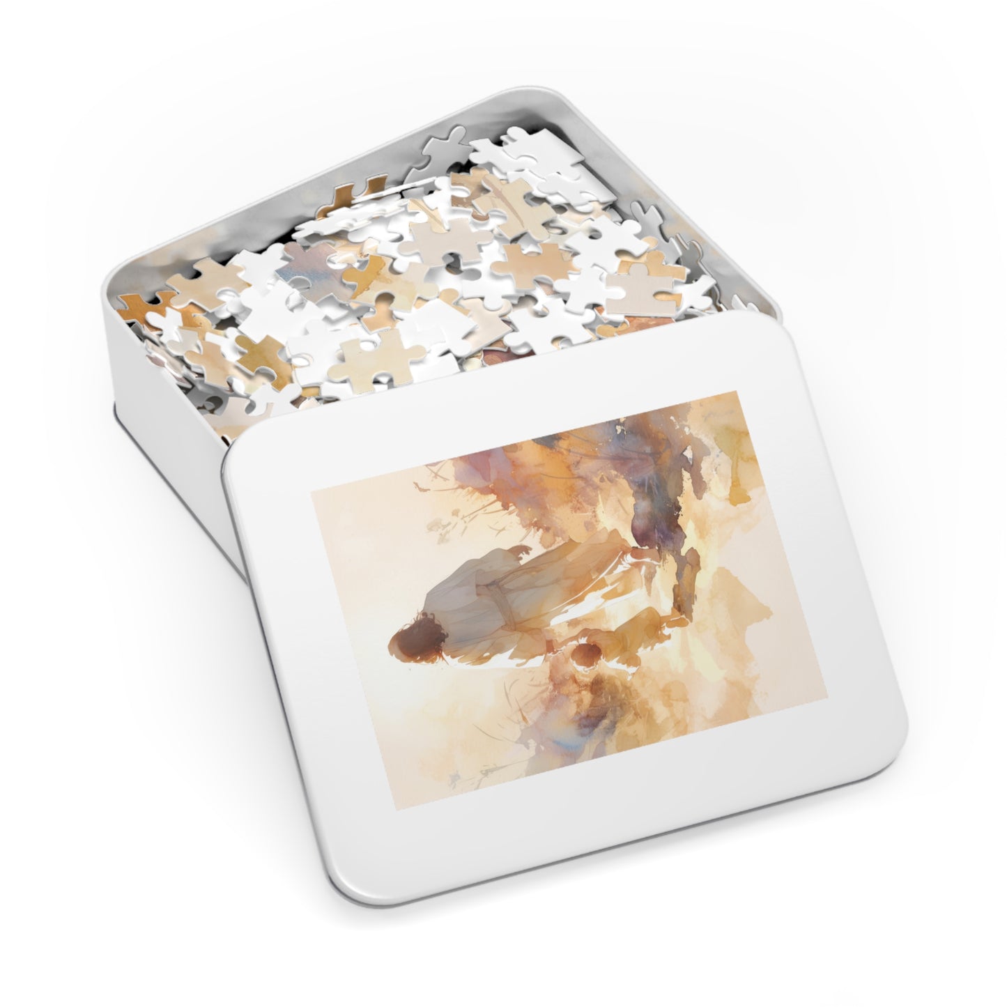 Jesus Guiding a Child in Faith - Christ and Child - Puzzle and Keepsake Tin - Religious (30, 110, 252, 500,1000) - Religious Puzzle