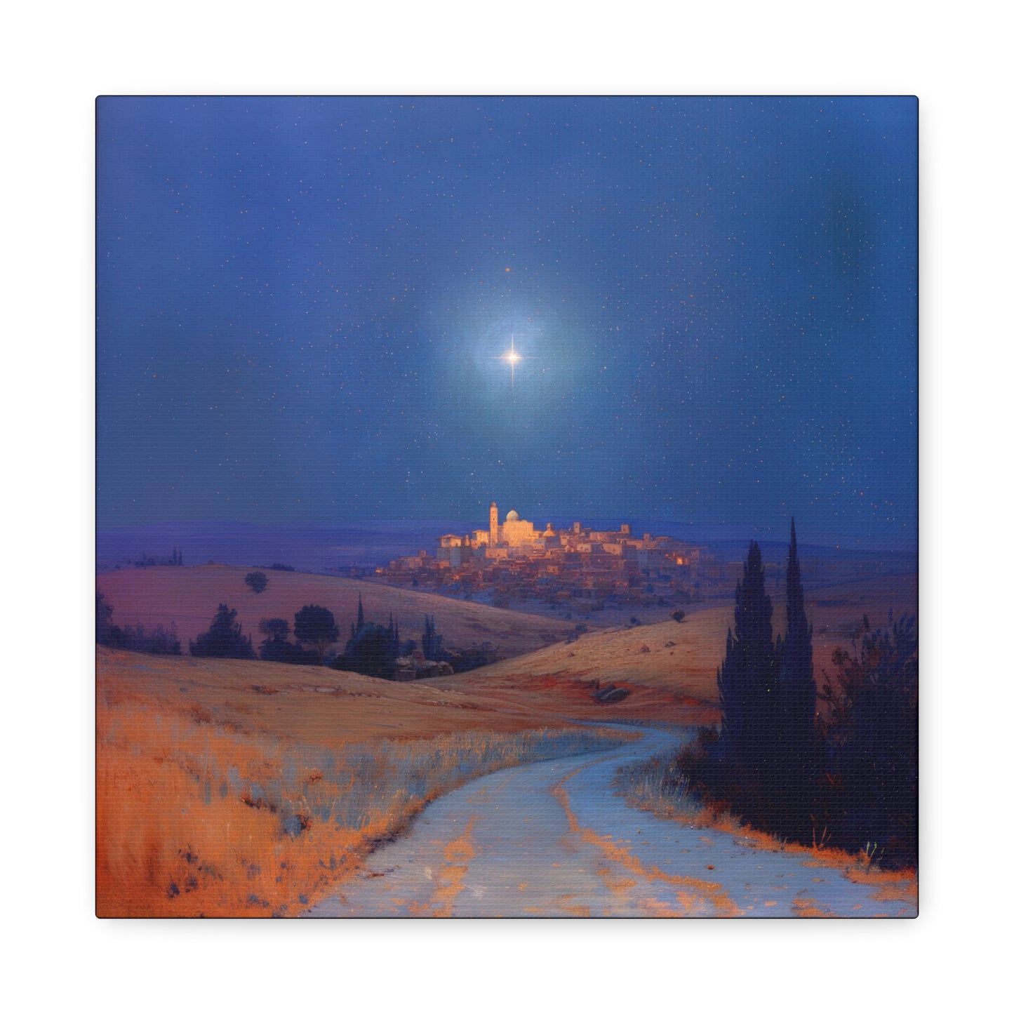 Bethlehem Wrapped in the Light of His Coming - Gallery Wrapped Canvas - Print - Religious Art for your Home - Catholic