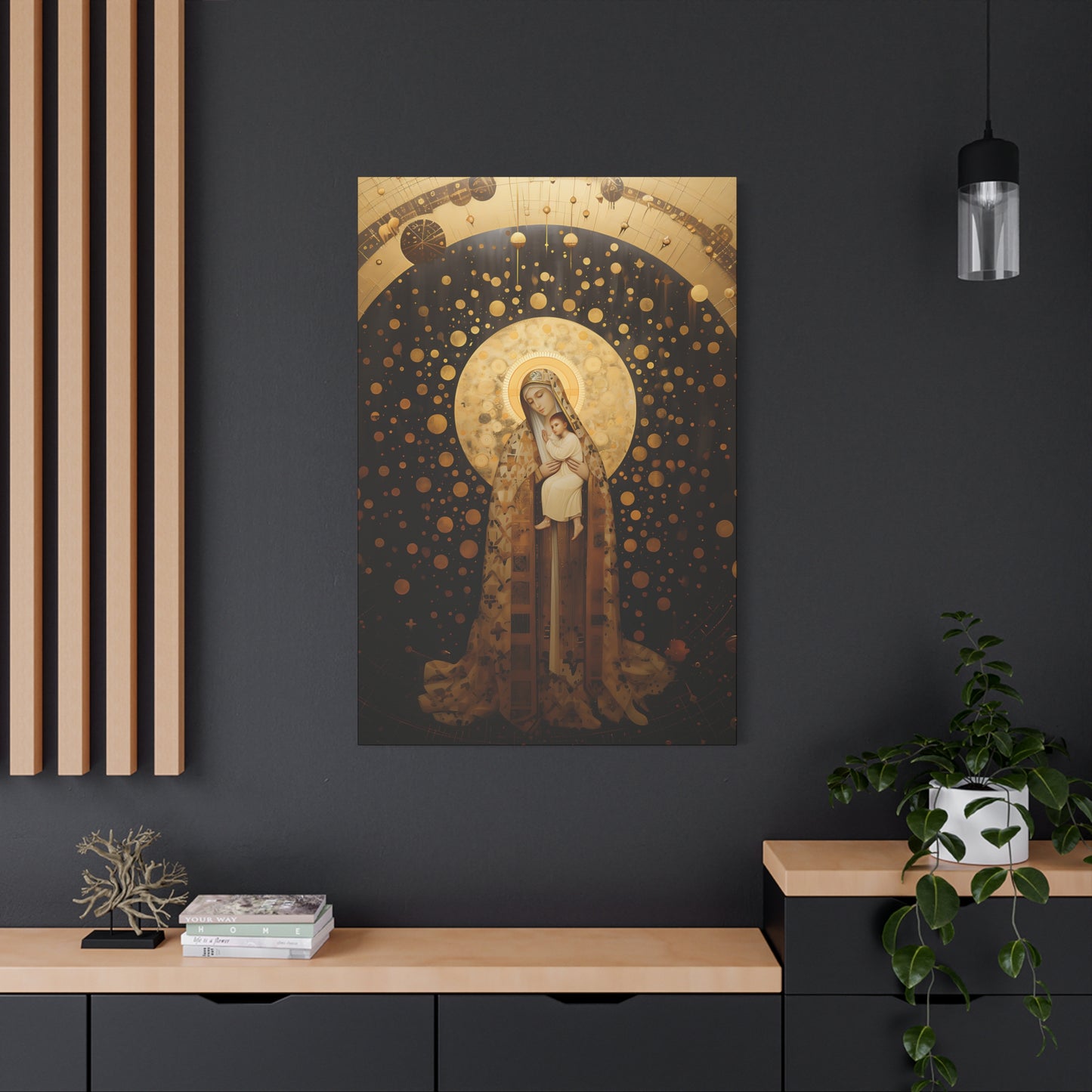 The Golden Mary - Mary the Blessed Virgin - Gallery Wrapped Canvas - Sanctified Souls Print - Religious Art for your Home - Pop Art