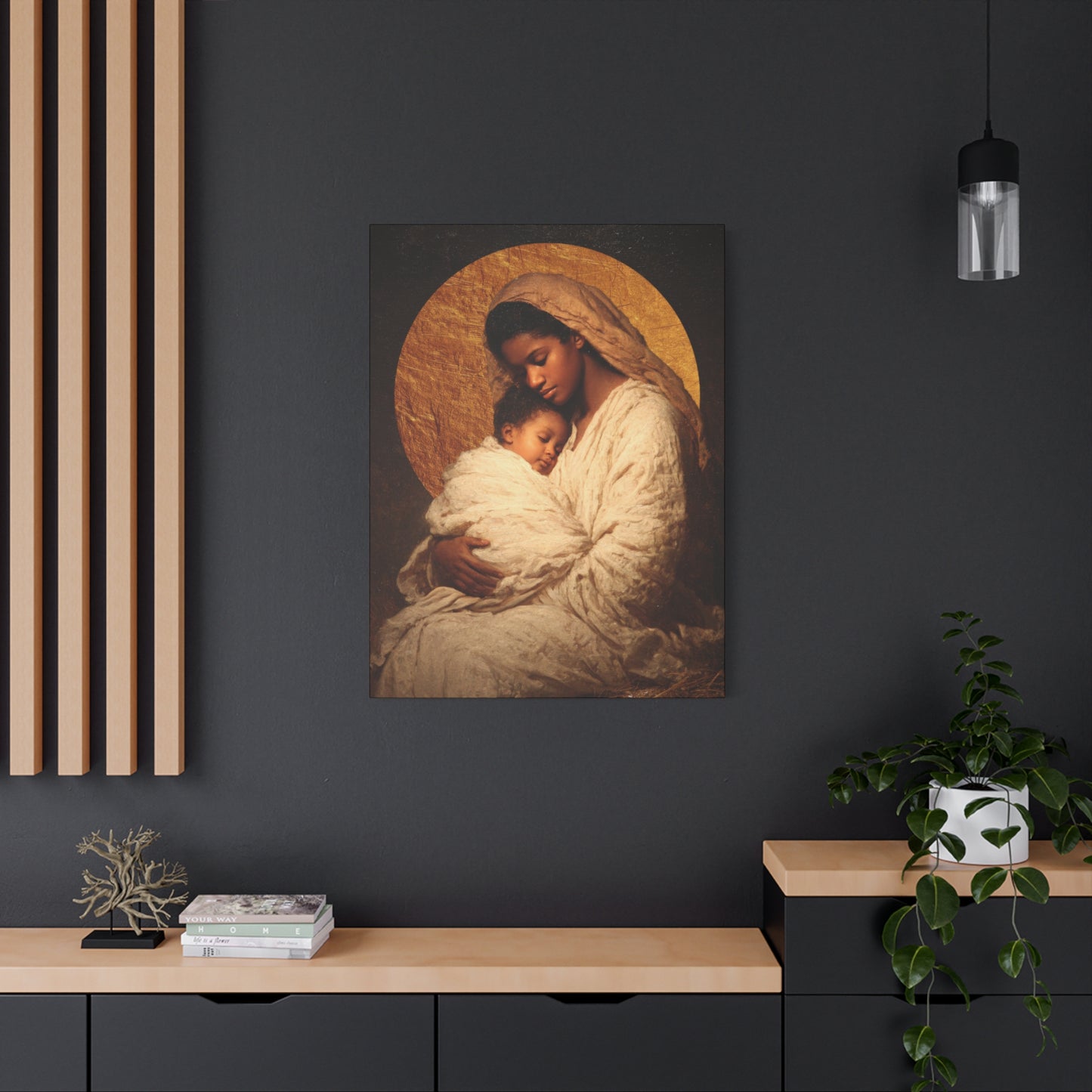 Our Lady of the Manger - Mother Mary and the Christ Child - Gallery Wrapped Canvas - Print - Religious Art for your Home - Catholic