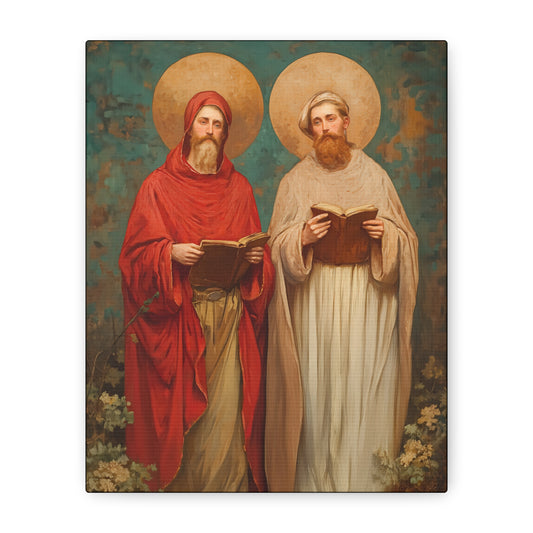 Saints Cosmas and Damian - Multiple Sizes - Catholic Home art - Museum Wrapped Canvas - Sanctified Souls Print - Catholic Martyr Art