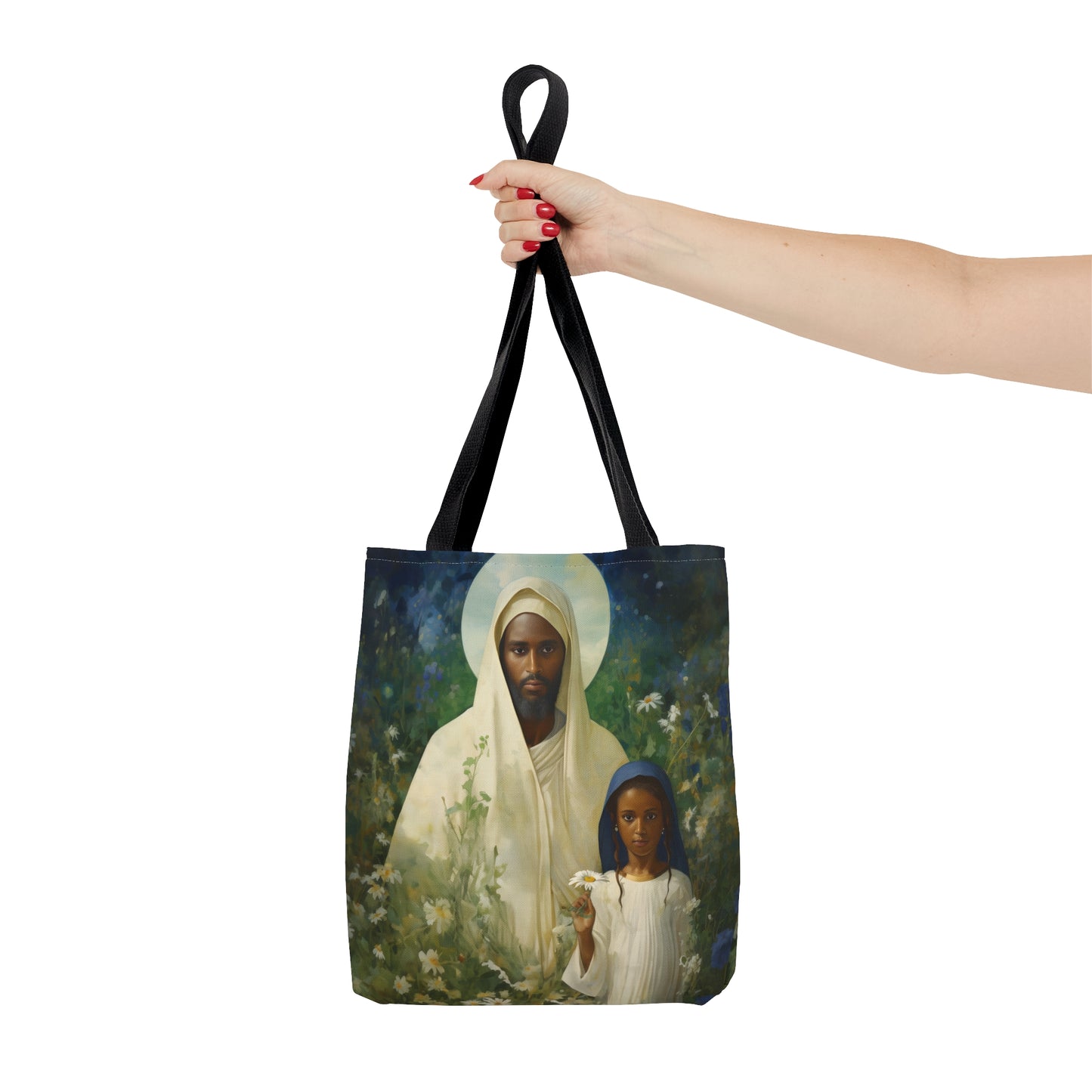 Saint Joachim Tote Bag - Father of Virgin Mary - Patron Saint of Fathers - Catholic faith inspired carry-all purse - Double Sided Bag
