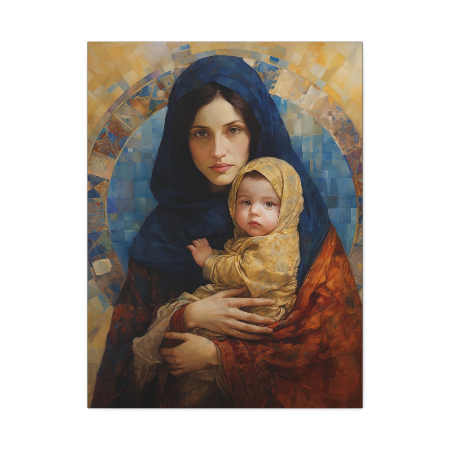 Maternal Seraph - Virgin Mary and Infant Jesus - Museum Wrapped Canvas - Religious Art for your Home - Catholic Art - Mary and Christ Child