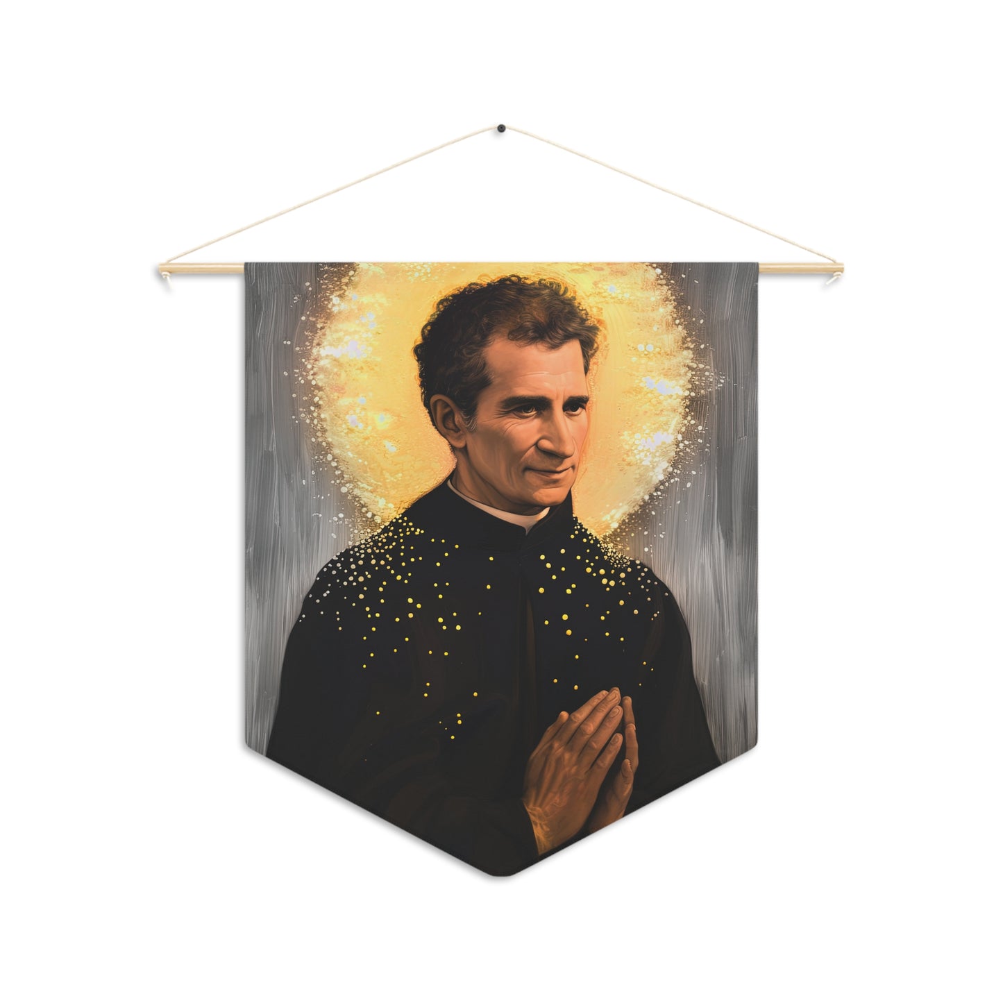 Saint John Bosco Pennant / Banner / Wall Hanging - Prayer room art - Catholic Home Art - Large Saint Art for your home - 18" x 21"