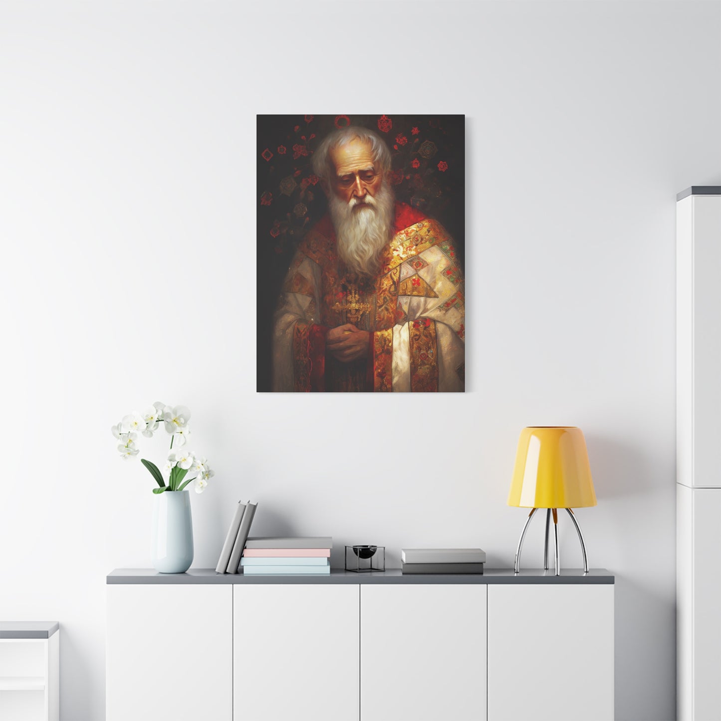 Saint Nicholas - Museum Wrapped Canvas - Sanctified Souls Print - Religious Art for your Home - Father Christmas - Catholic Christmas