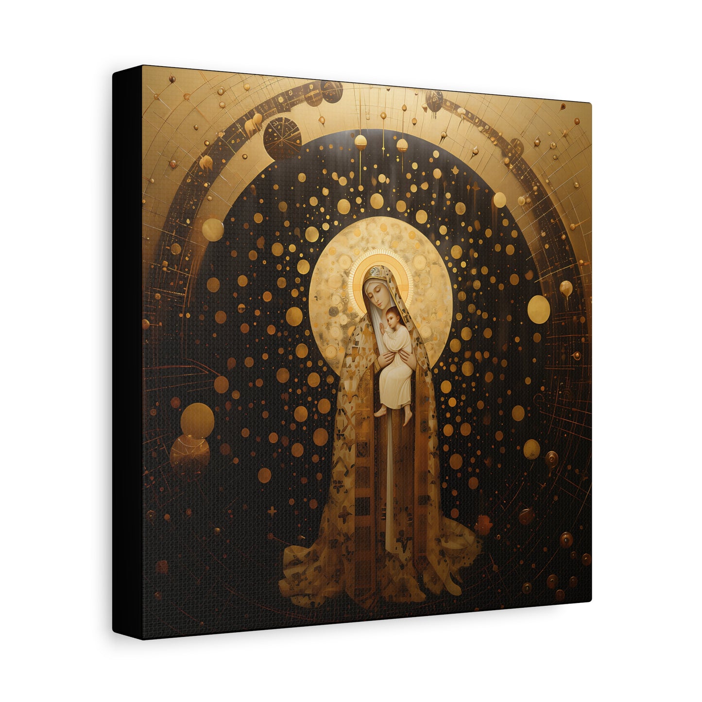 The Golden Mary - Mary the Blessed Virgin - Gallery Wrapped Canvas - Sanctified Souls Print - Religious Art for your Home - Pop Art