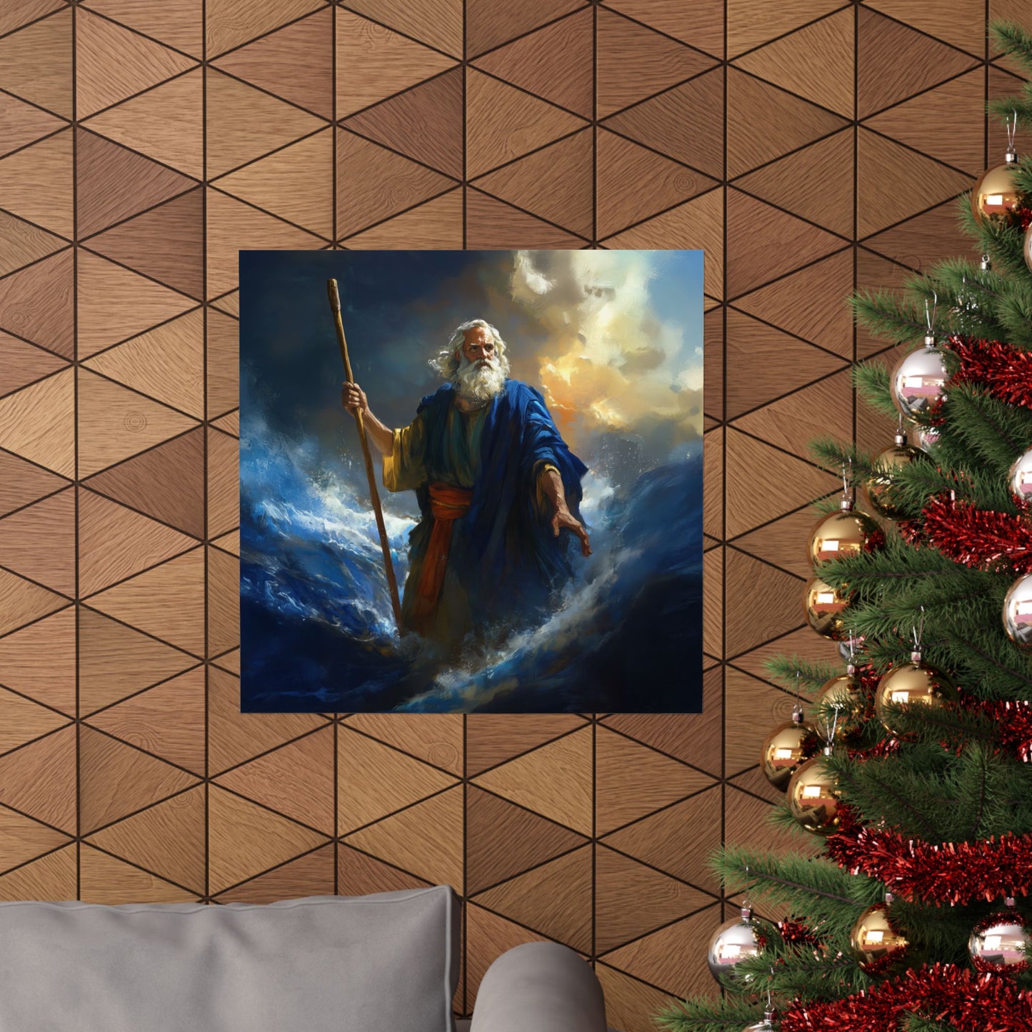 Moses Before the Trembling Sea - Sanctified Souls Print - Multiple Sizes - Premium Matte Vertical Posters