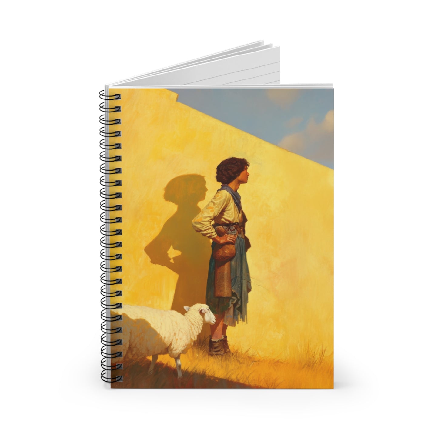 David son of Jesse - David the Shepherd - Sanctified Souls Art - Religious Based Notebook - Spiral Notebook - Prayer journal
