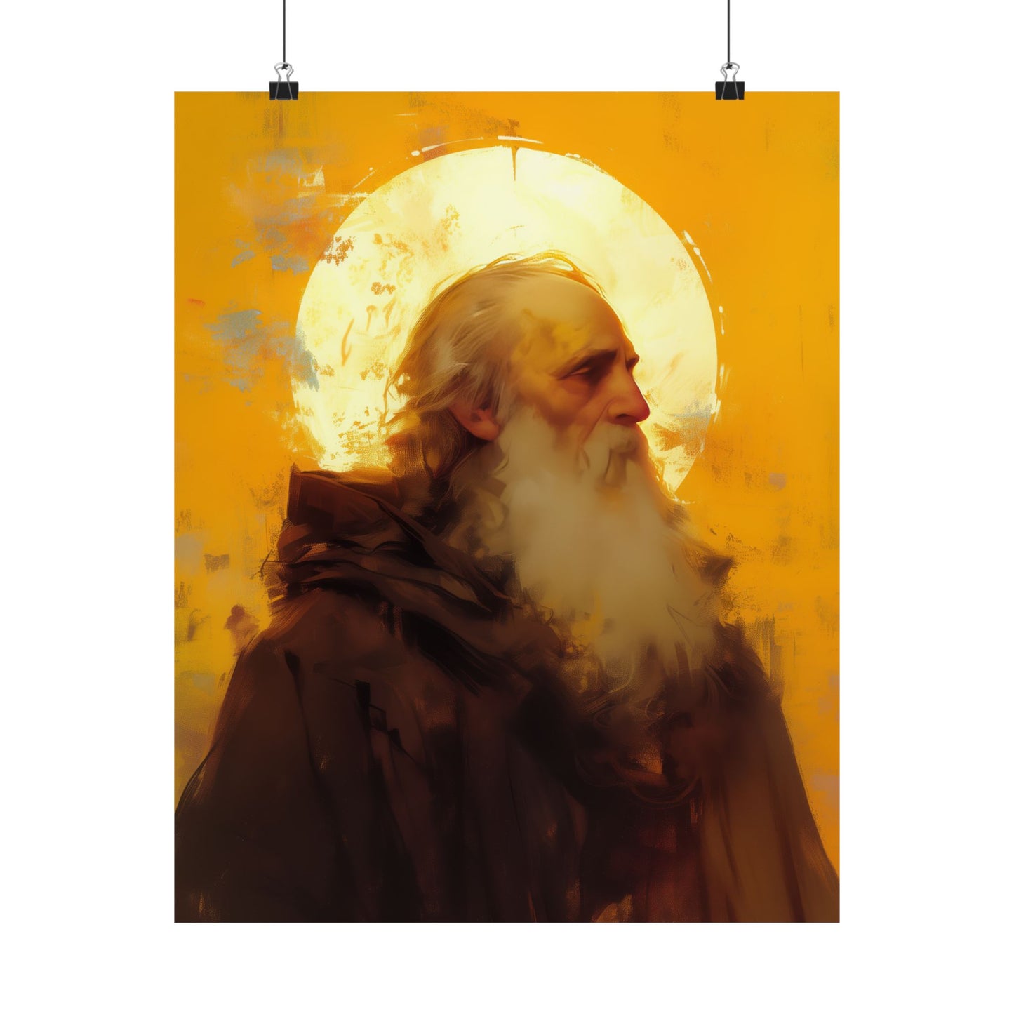 Saint Samson of Dol - Sanctified Souls Print - Multiple Sizes - Premium Posters - Catholic Art - Christian painting