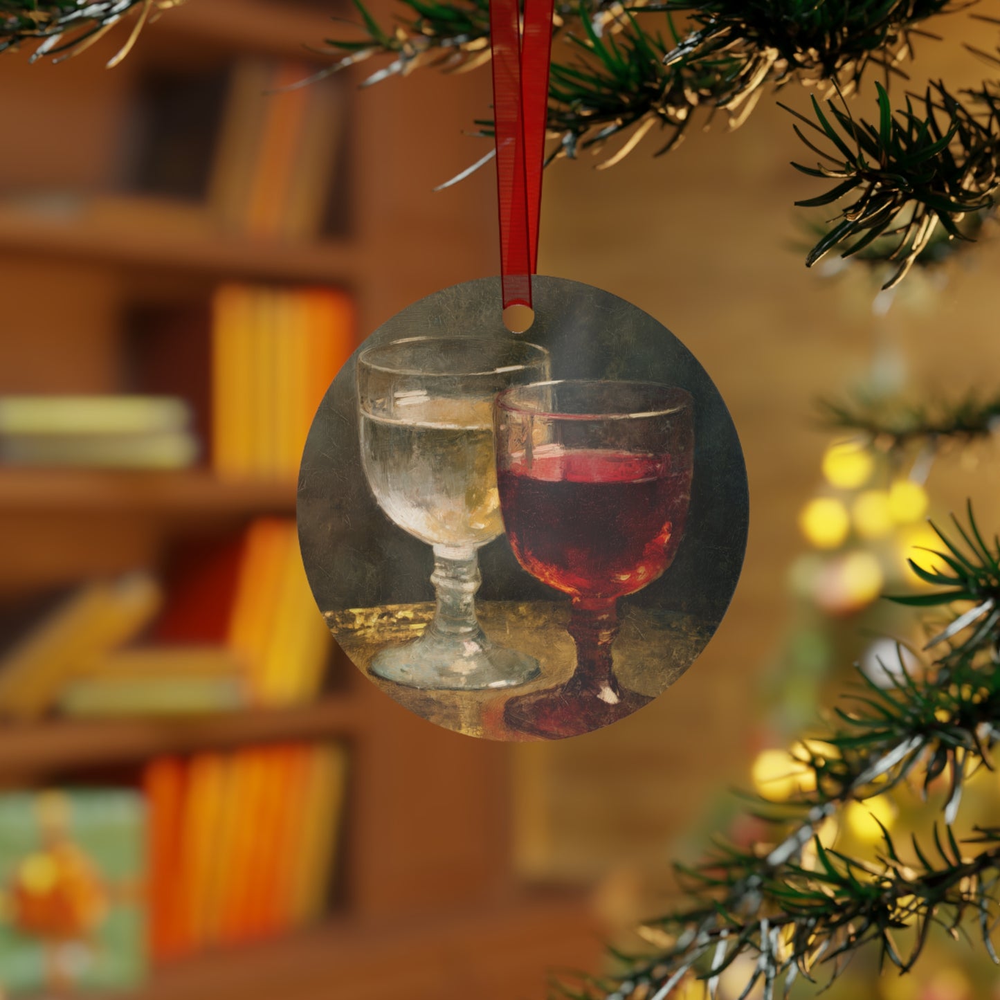 Cana and the Miracle of Abundance - Water into Wine - Metal Ornament - Religious Holiday Christmas Ornament and Keepsake