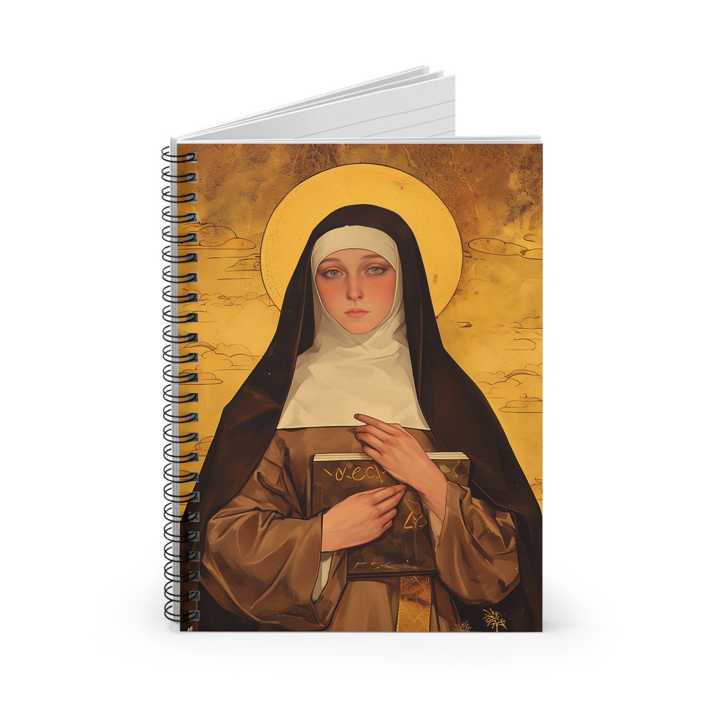 Saint Catherine of Bologna - Sanctified Souls Art - Religious - Spiral Notebook - Ruled Line - Catholic Religious art present gift