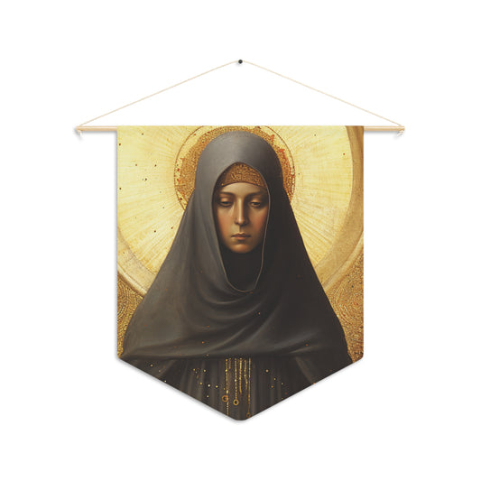 Saint Monica of Hippo Wall Banner / Wall Hanging - Prayer room art - Catholic Home Art - Large Print - 18" x 21"