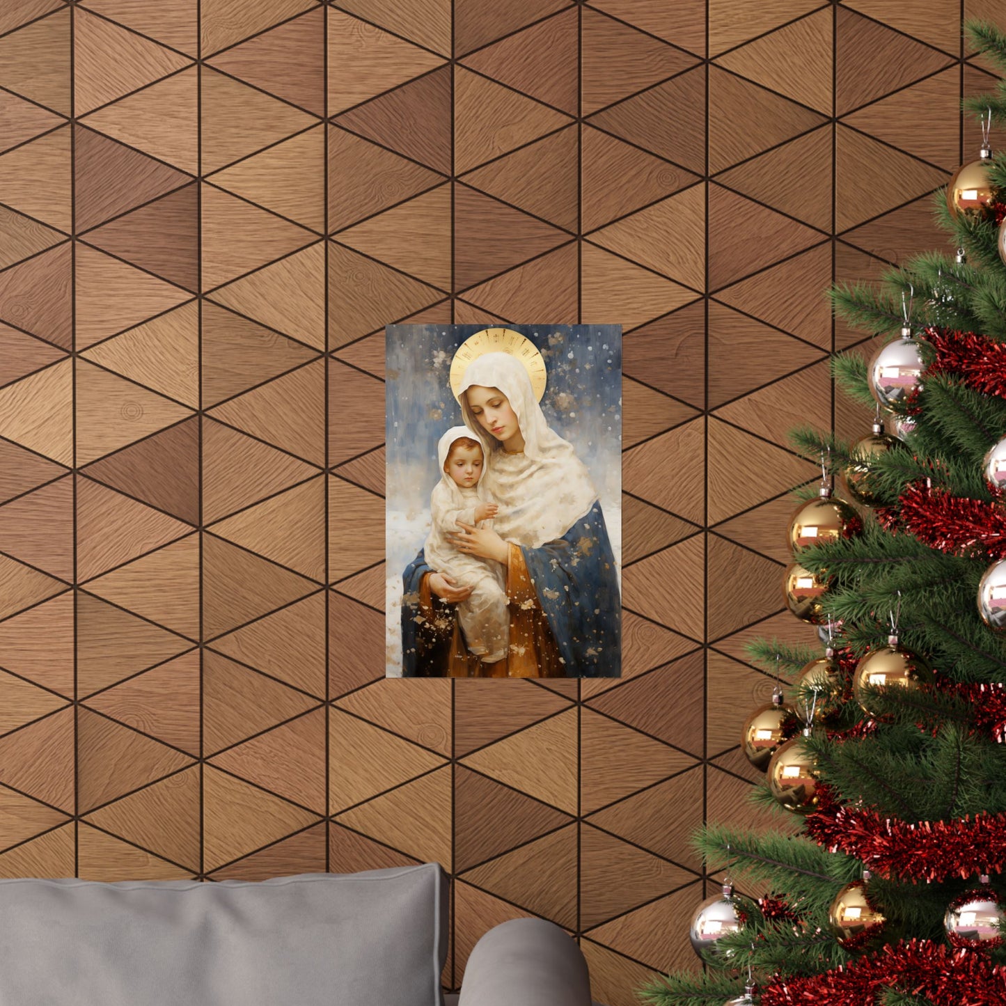 Winter's Grace : Our Lady of the Snows Print - Sanctified Souls Print - Multiple Sizes - Premium Matte Vertical Posters