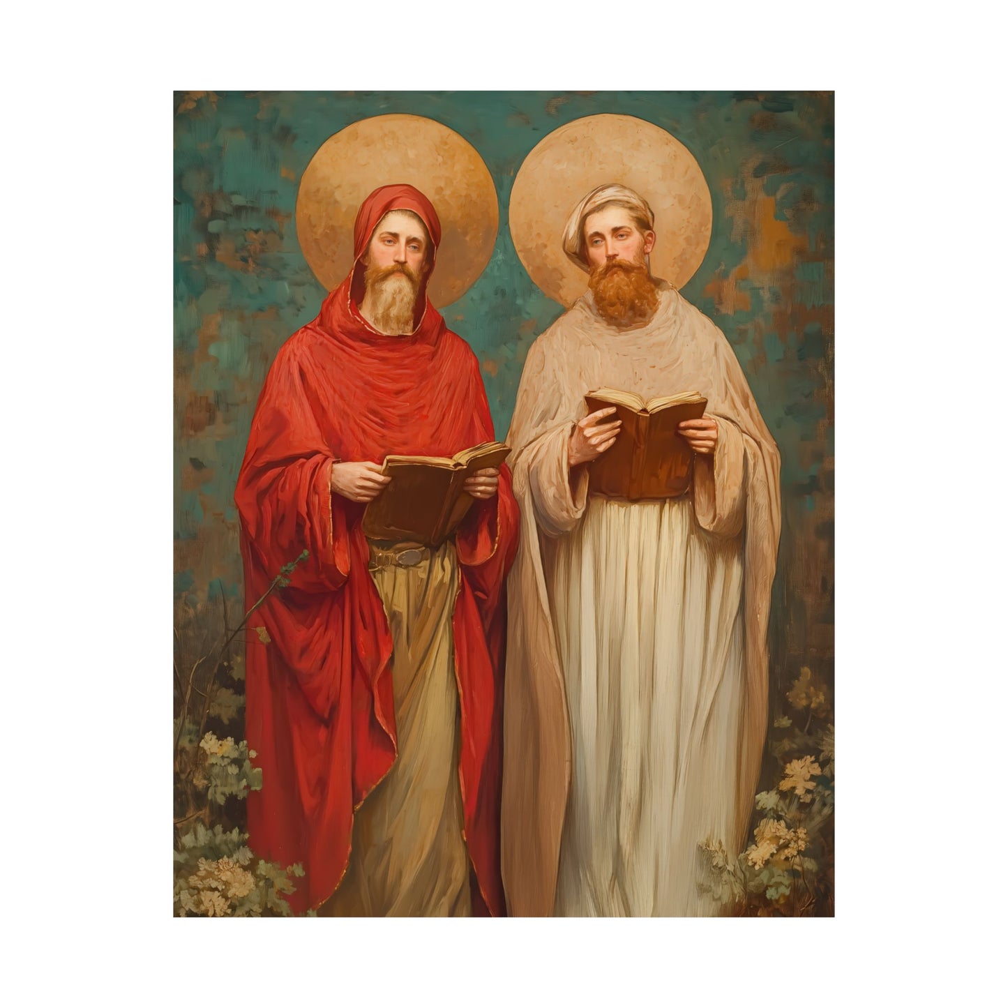 Saints Cosmas and Damian -  Catholic Art - Multiple Sizes - Premium Posters - Catholic Art - Christian Home - Brother Martyr Art - Christian