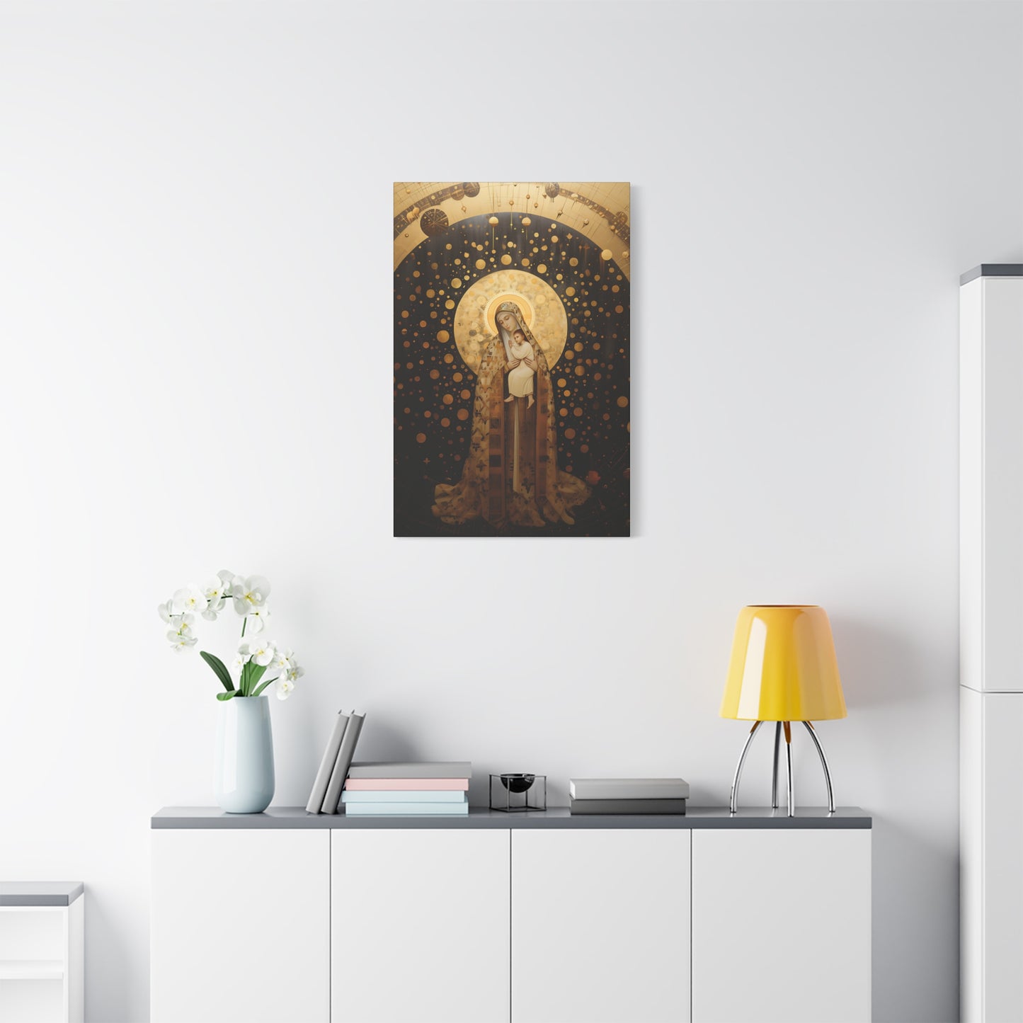 The Golden Mary - Mary the Blessed Virgin - Gallery Wrapped Canvas - Sanctified Souls Print - Religious Art for your Home - Pop Art