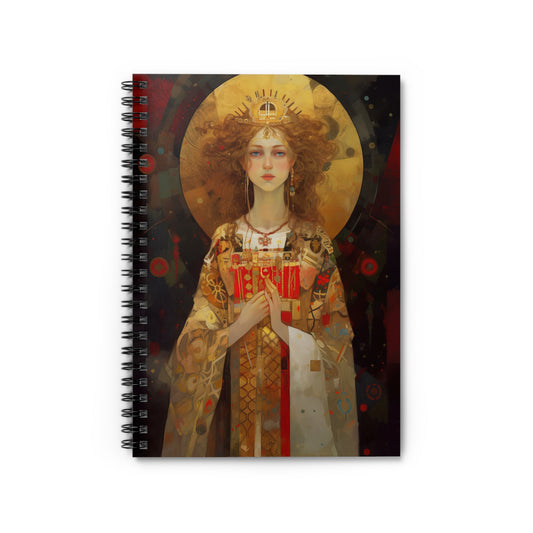 Saint Ursula Journal - Sanctified Souls Art - Religious Based Notebook - Spiral Notebook - Ruled Line
