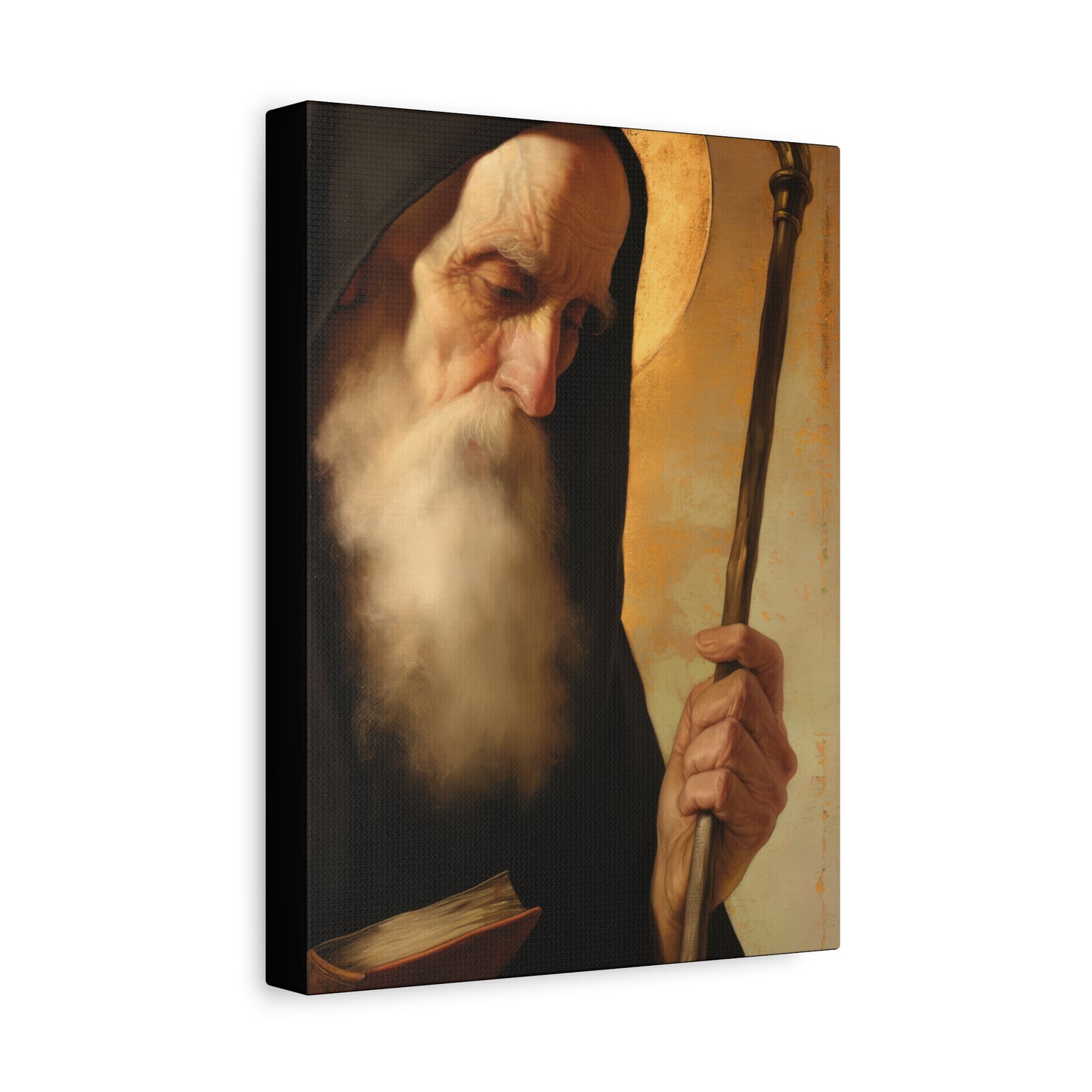 Saint Benedict - Museum Wrapped Canvas - Sanctified Souls Print - Religious Art for your Home