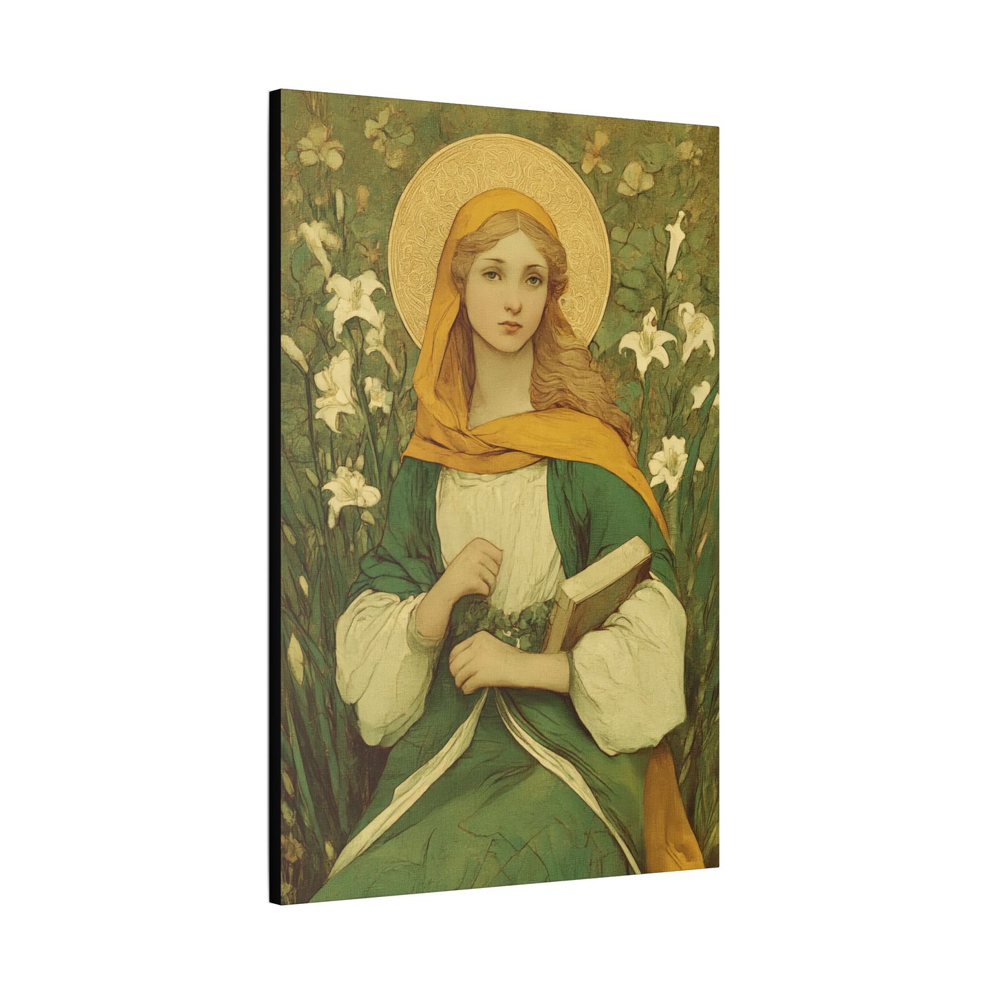 Saint Dymphna - Museum Wrapped Canvas - Sanctified Souls Print - Religious Art for your Home
