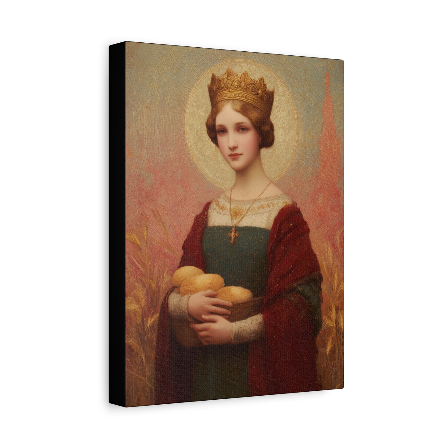 Saint Elizabeth of Hungary - Gallery Wrapped Canvas - Print - Religious Art for your Home - Catholic Patron Saint Art - Princess