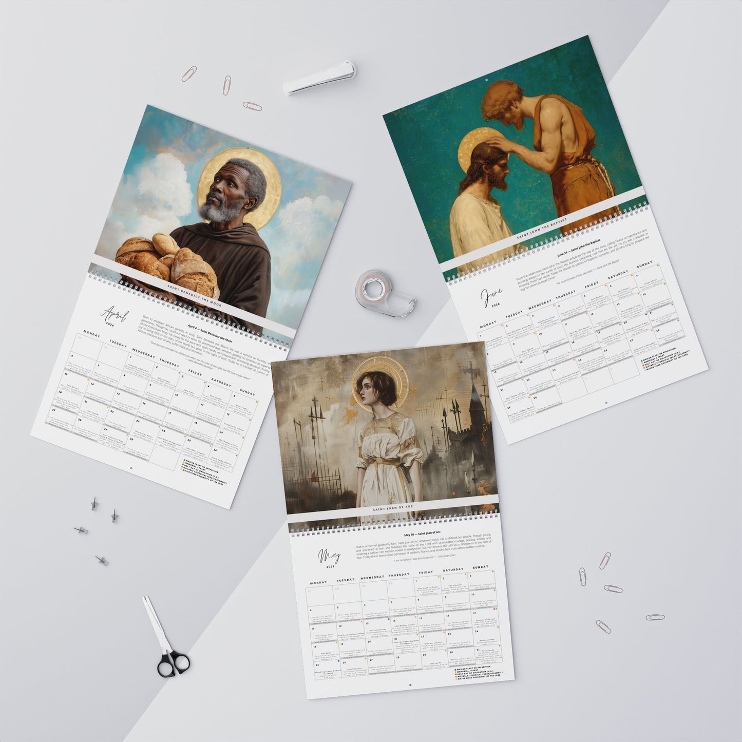 Catholic Liturgical Calendar 2026 - Saints, Solemnities & Marian Feast Days - Sanctified Souls - Christmas Gift - Gift for Catholics