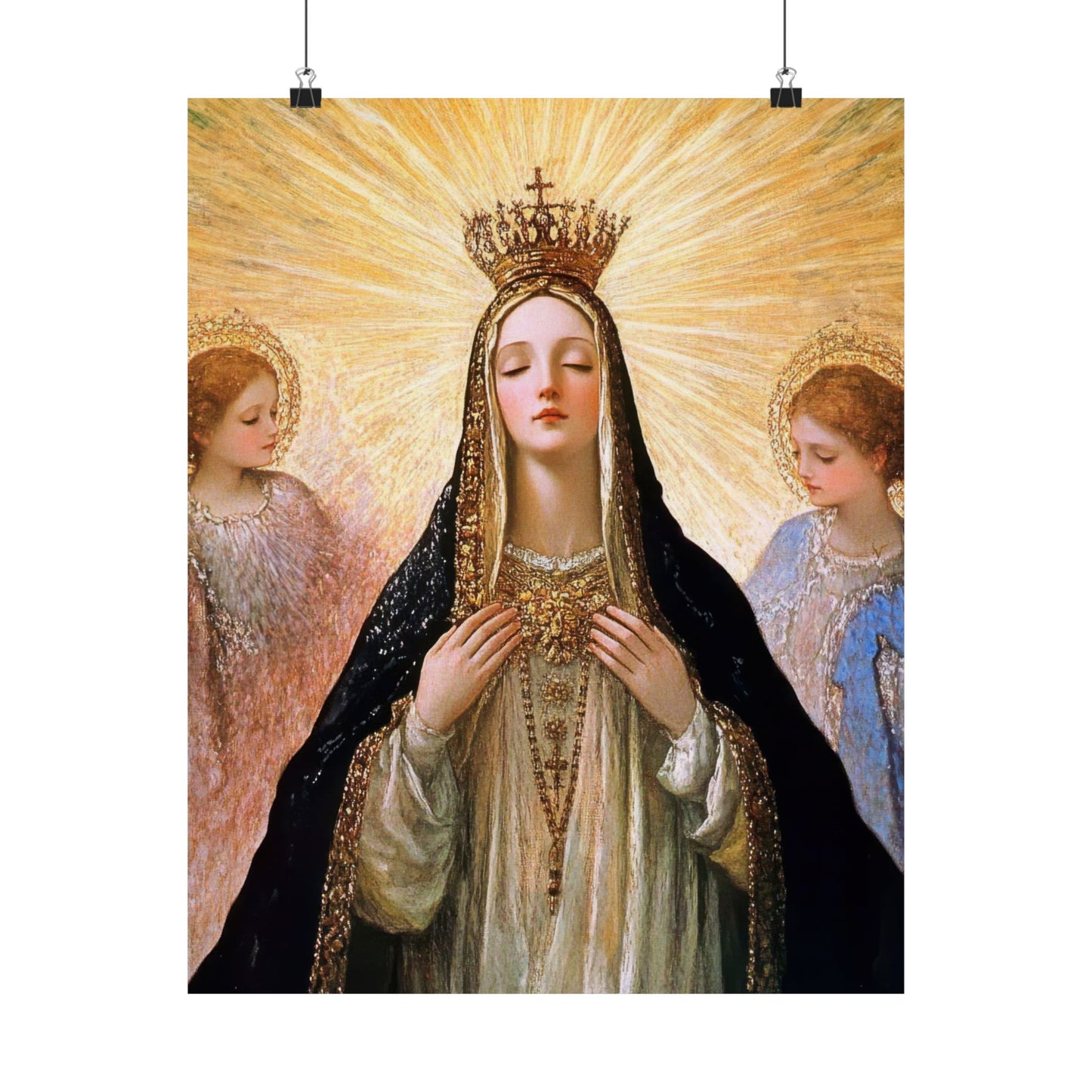 Divine Majesty: The Crowning of the Queen of Heaven - Sanctified Souls Print - Multiple Sizes - Premium Posters - Catholic Art - Christian
