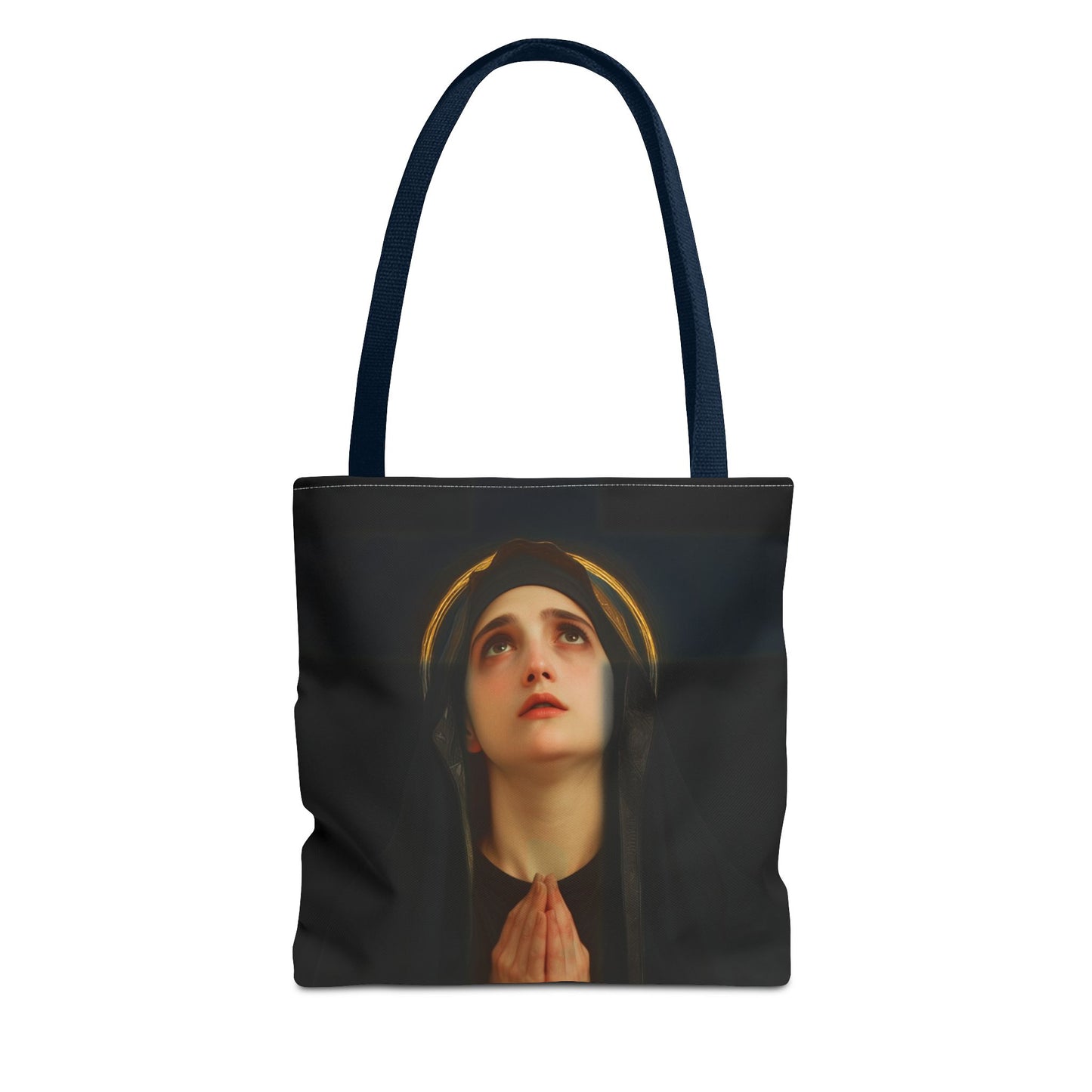 Our Lady of the Cross - Mother Mary  - Our Lady of the Crucifix - Marian Art - Tote Bag - Large Medium Small Faith Art Bag - Tote Purse