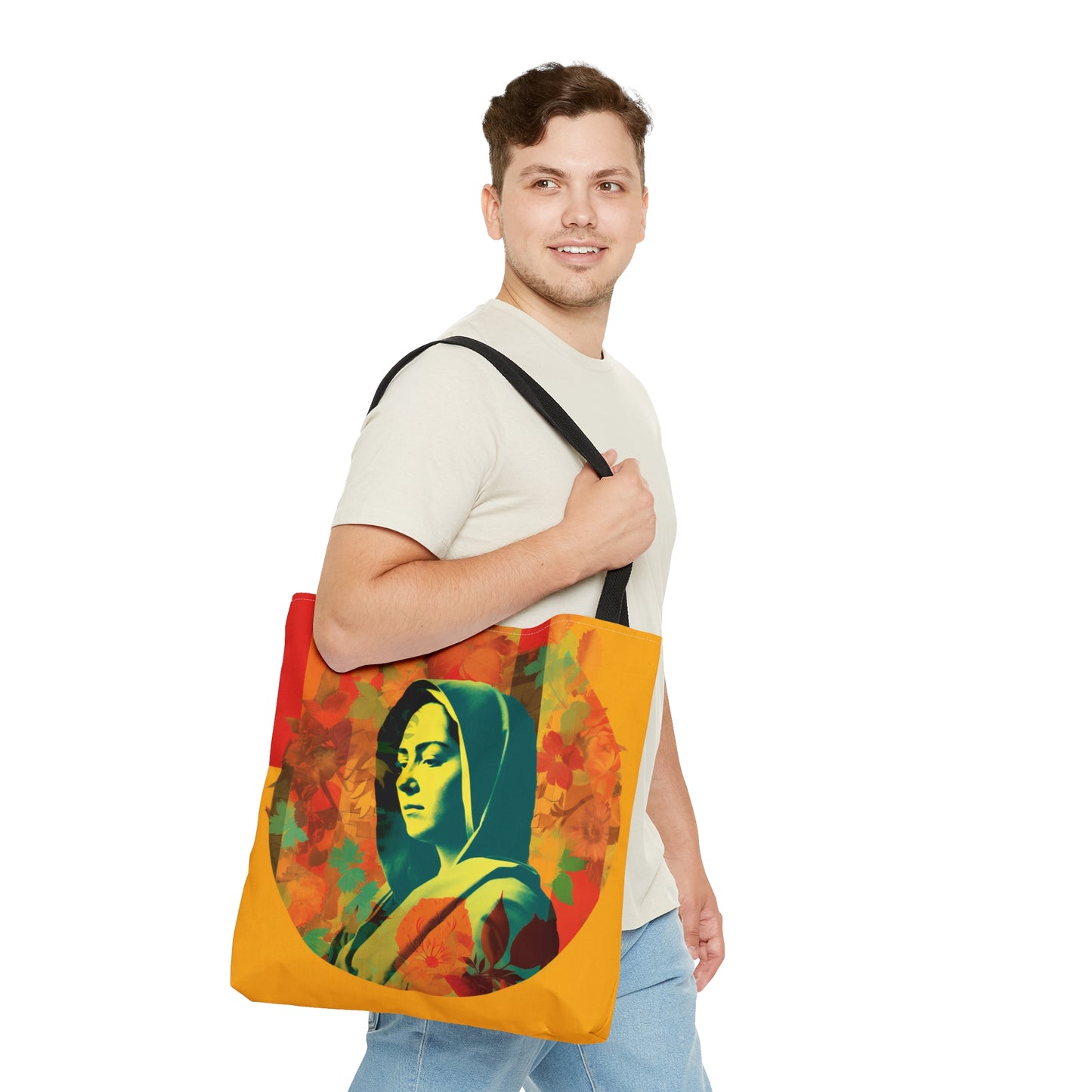 Mary Mother of God Tote Bag - Catholic faith inspired carry-all purse - day to day bag - Mary the Blessed Virgin - Double Sided