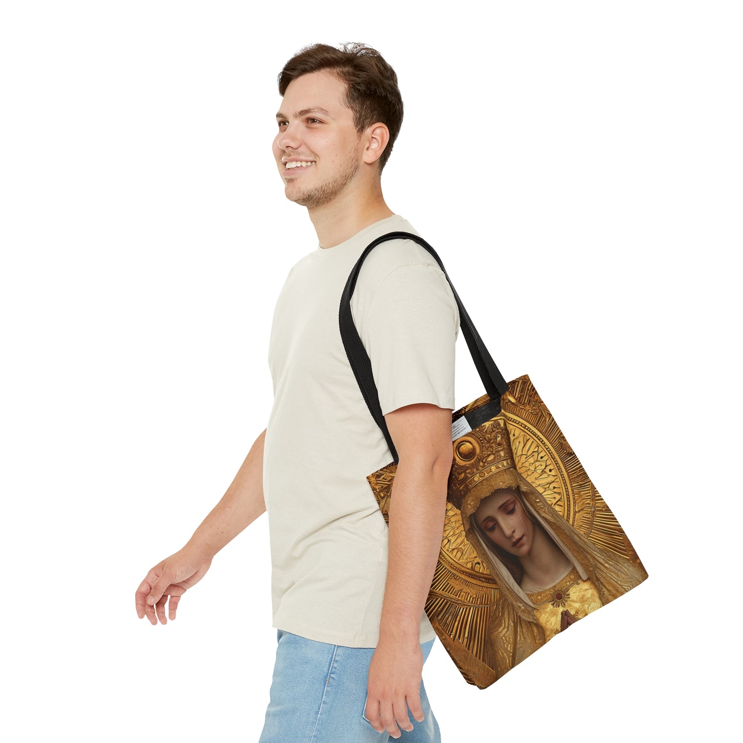 Gate of Eternity - The Golden Mary - Tribute to Our Lady of the Gate of Dawn Tote Bag - Large Medium Small Faith Art Bag - Golden Mary