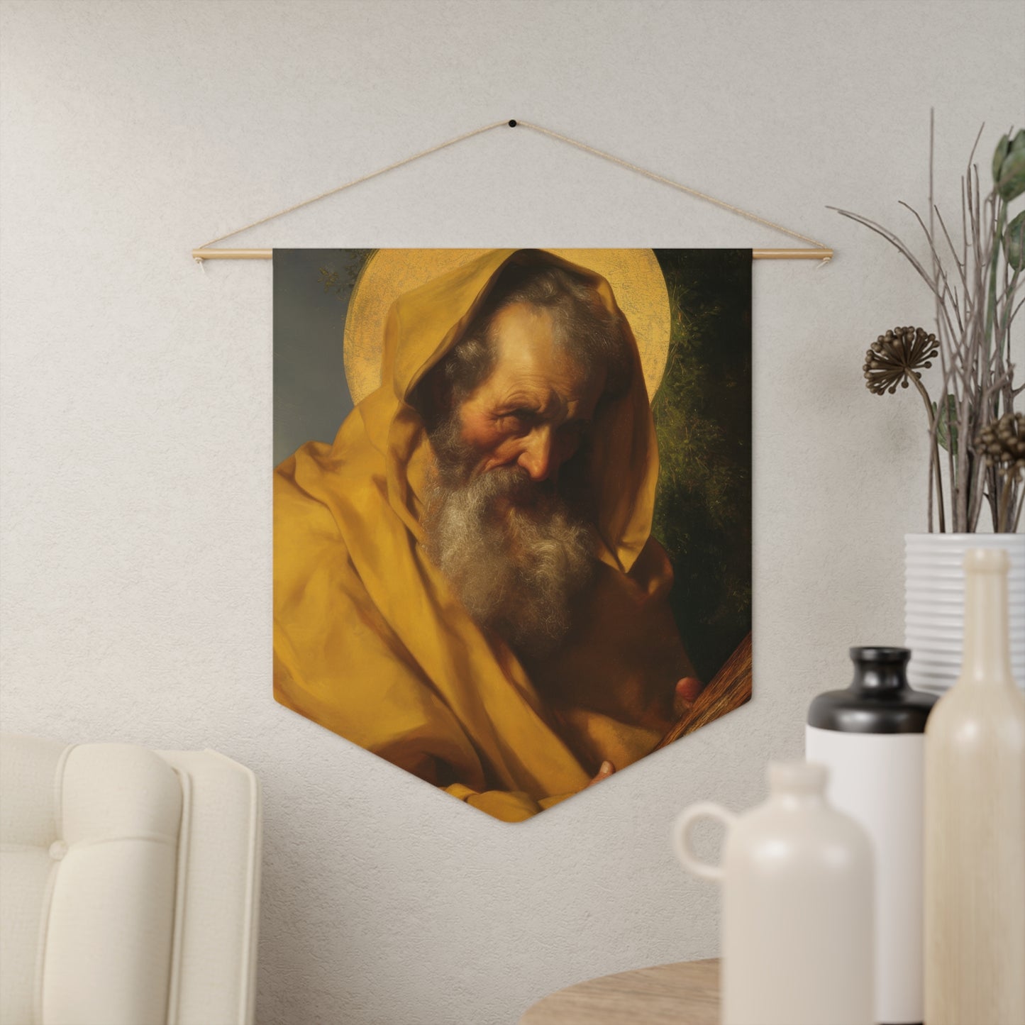 Saint James the Lesser - Apostle Pennant / Banner / Wall Hanging - Prayer room art - 18" x 21" - Catholic prayer Religious - Large Print