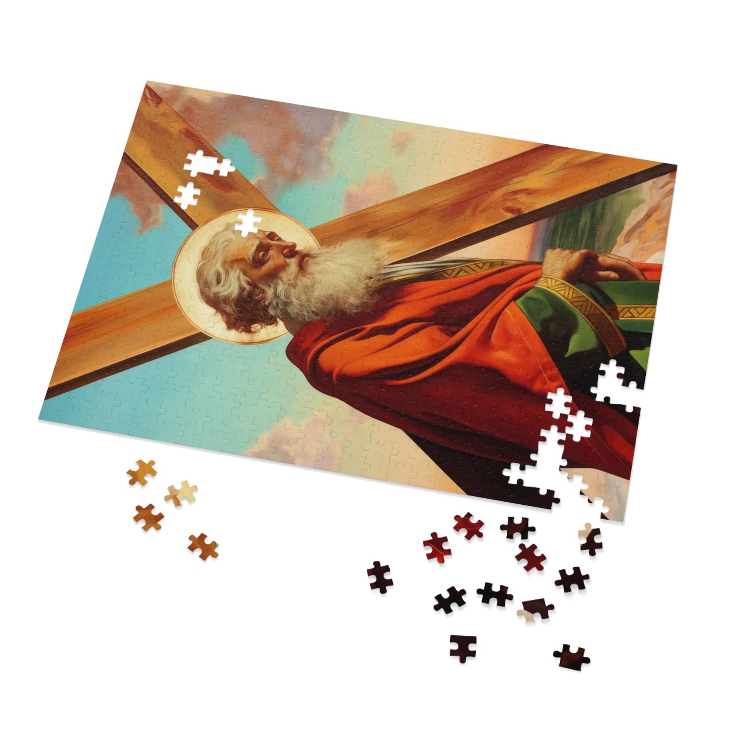 Saint Andrew the Apostle - Puzzle and Keepsake Tin - Religious (30, 110, 252, 500,1000) - Religious Puzzle - Gifts for Catholics